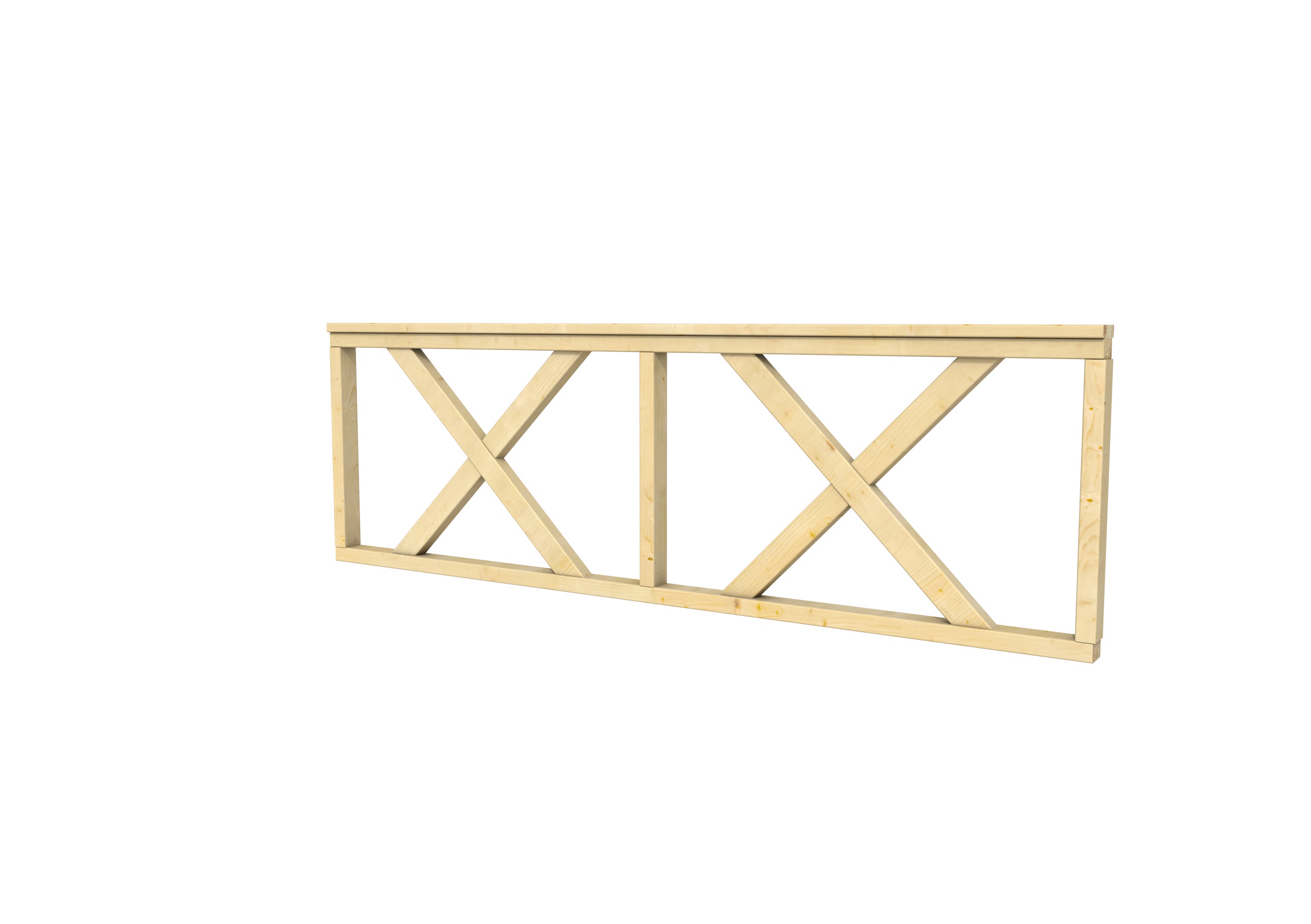 Hekwerk met kruis vuren type B, 228,5 x 73 cm, onbehandeld.