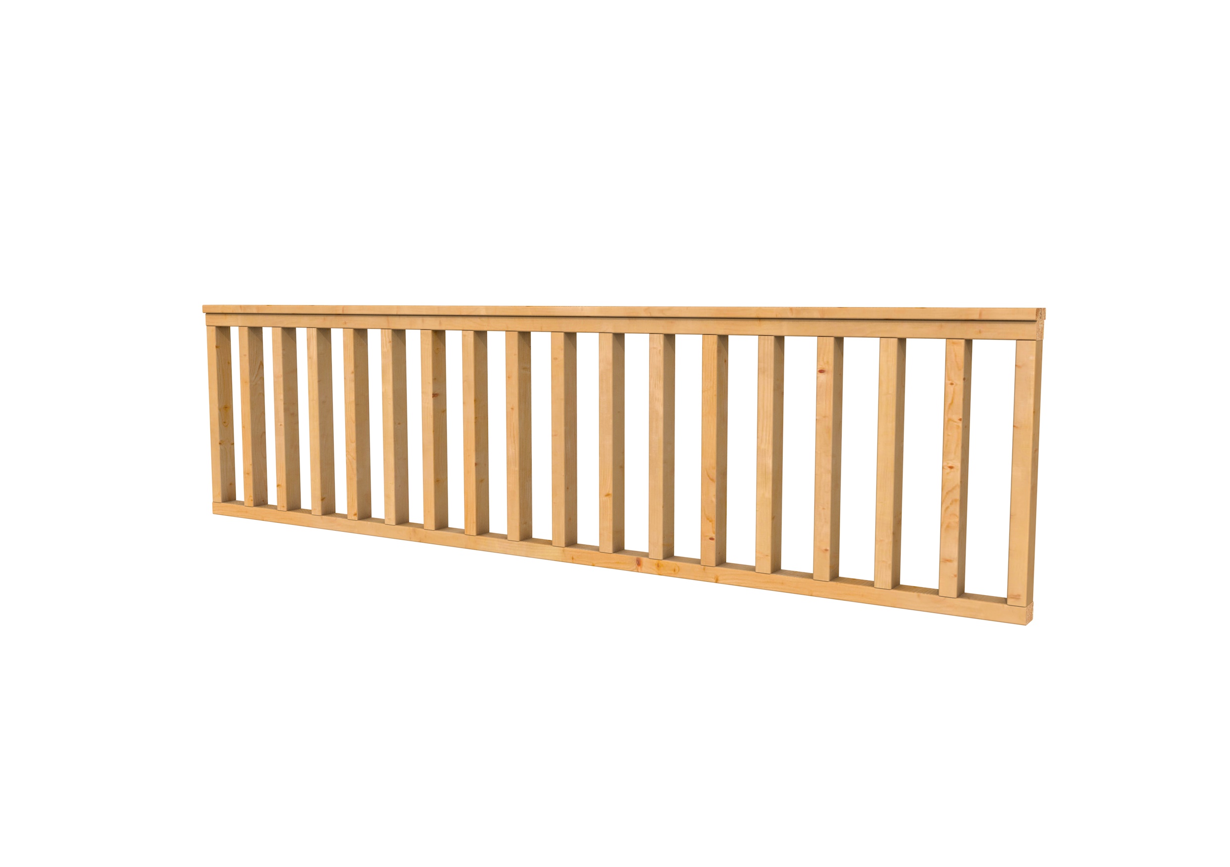 Hekwerk recht douglas type C, 278,5 x 73 cm, transparant gespoten.