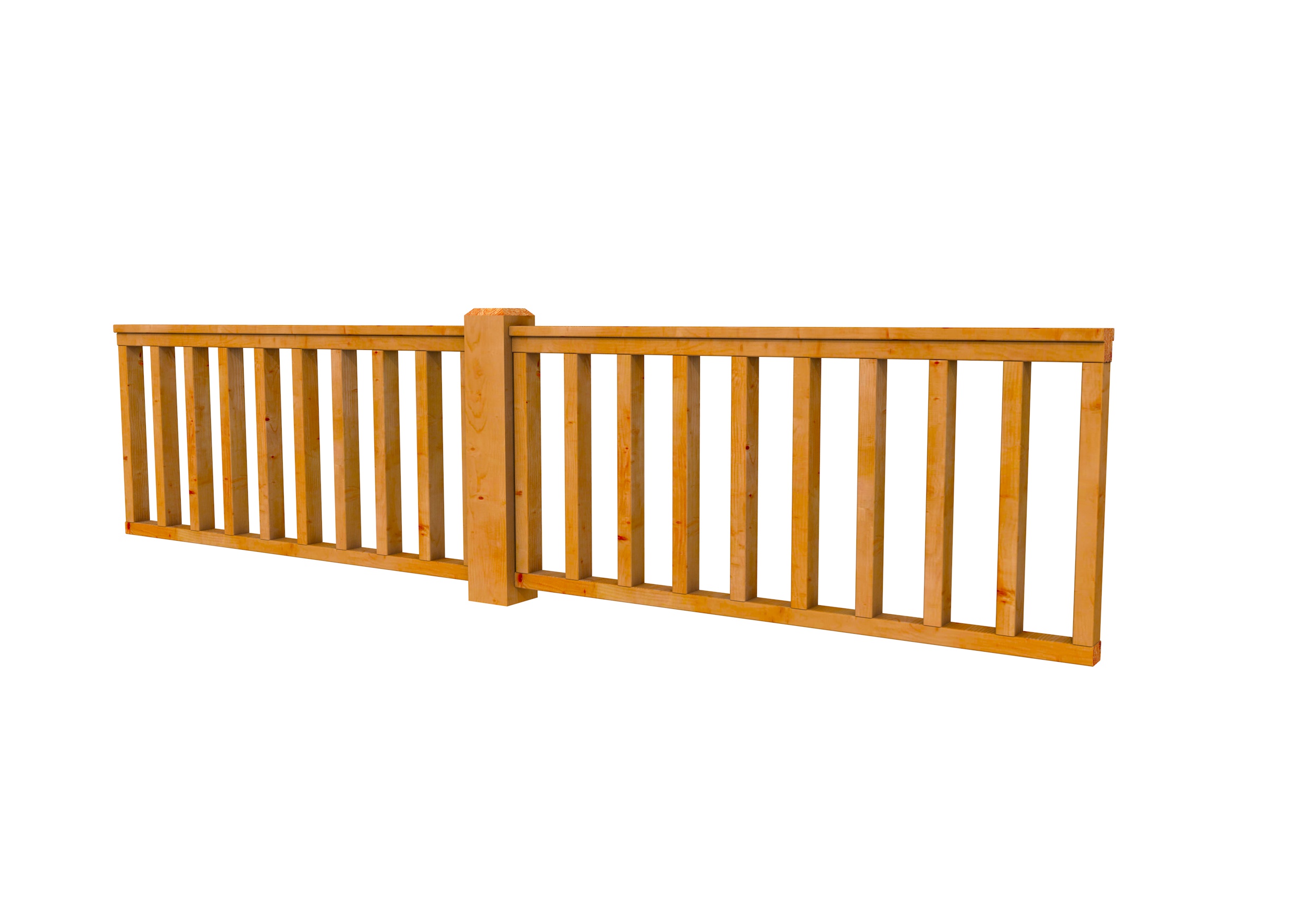 Hekwerk recht douglas type D, 328,5 x 73 cm, transparant gespoten.