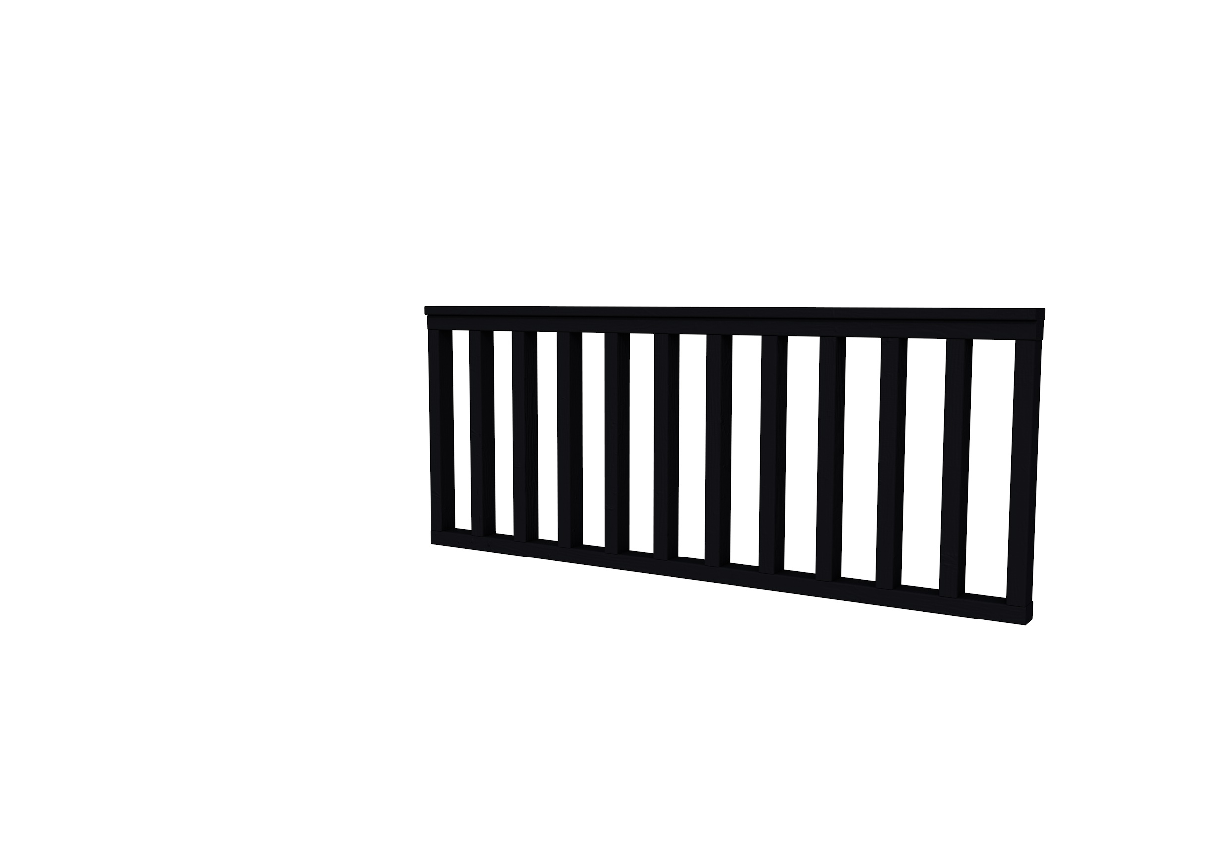 Hekwerk recht vuren type A, 178,5 x 73 cm, zwart gespoten.