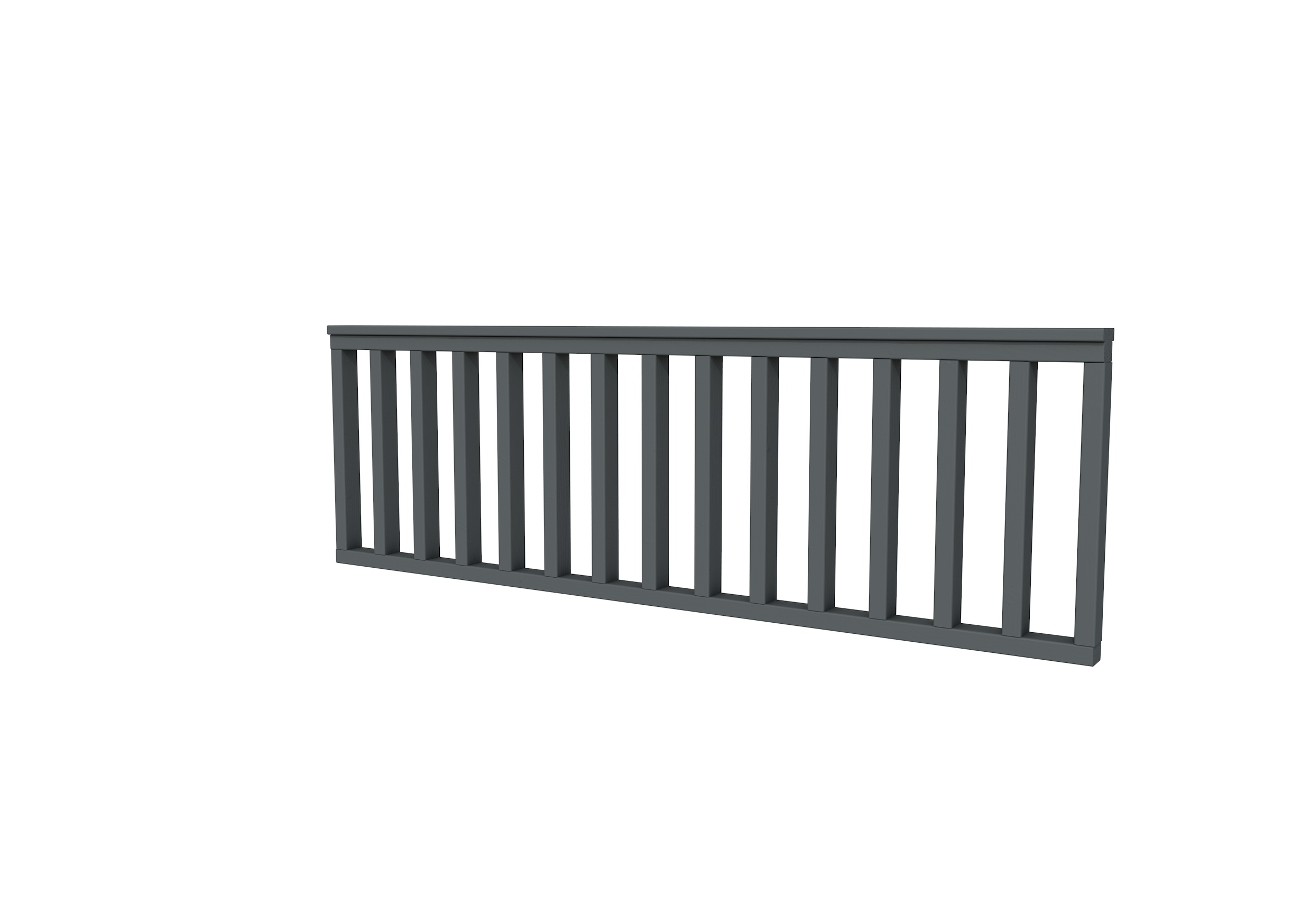 Hekwerk recht vuren type B, 228,5 x 73 cm, antraciet gespoten.