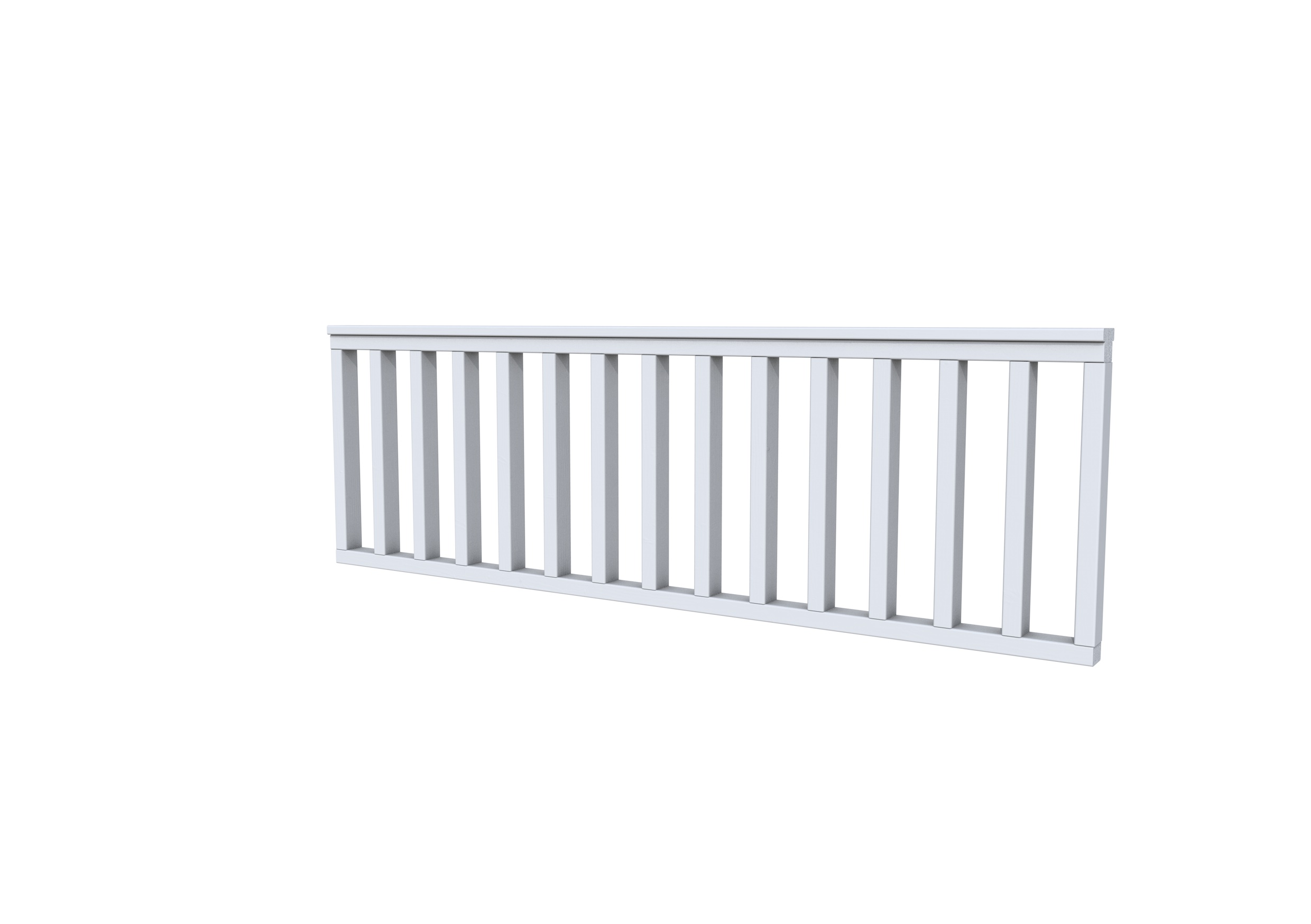 Hekwerk recht vuren type B, 228,5 x 73 cm, lichtgrijs gespoten.