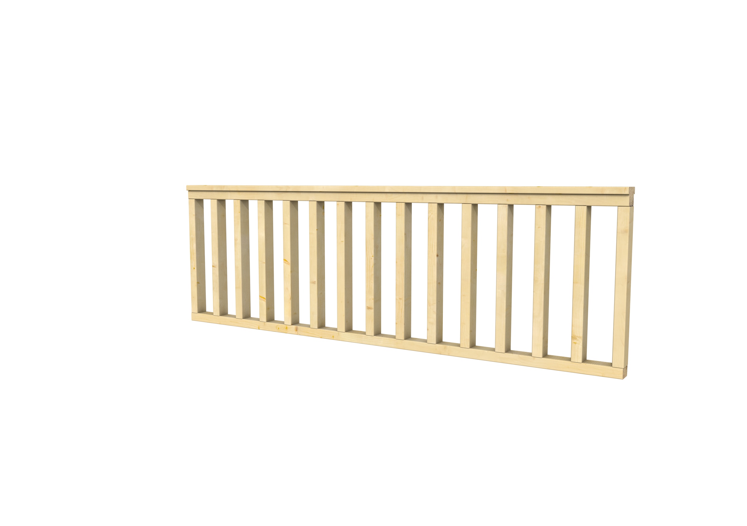 Hekwerk recht vuren type B, 228,5 x 73 cm, onbehandeld.