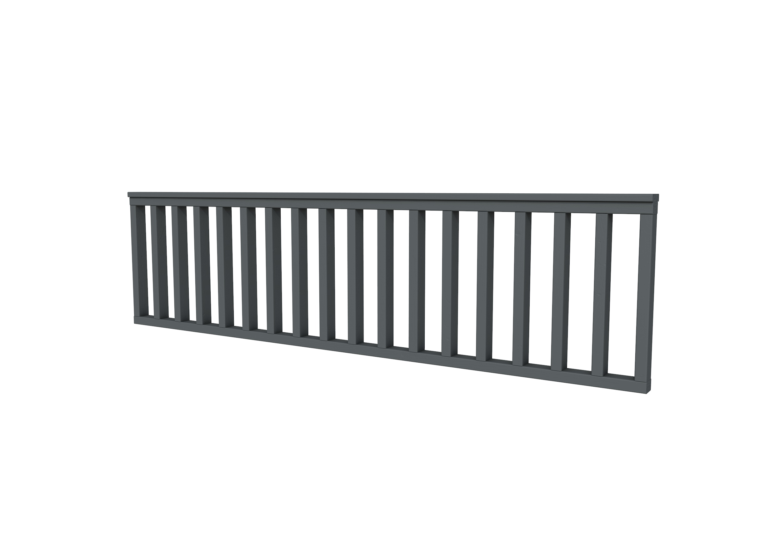 Hekwerk recht vuren type C, 278,5 x 73 cm, antraciet gespoten.