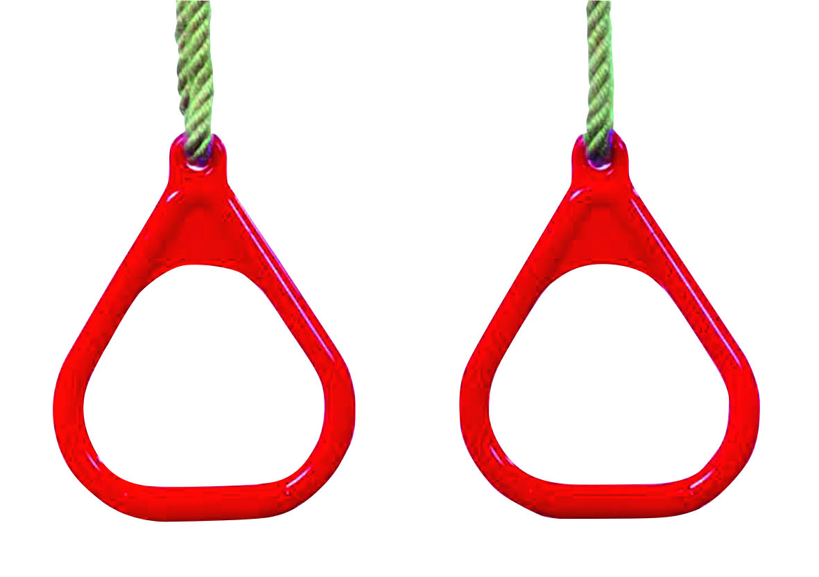 Ringenset driehoek kunststof, rood.