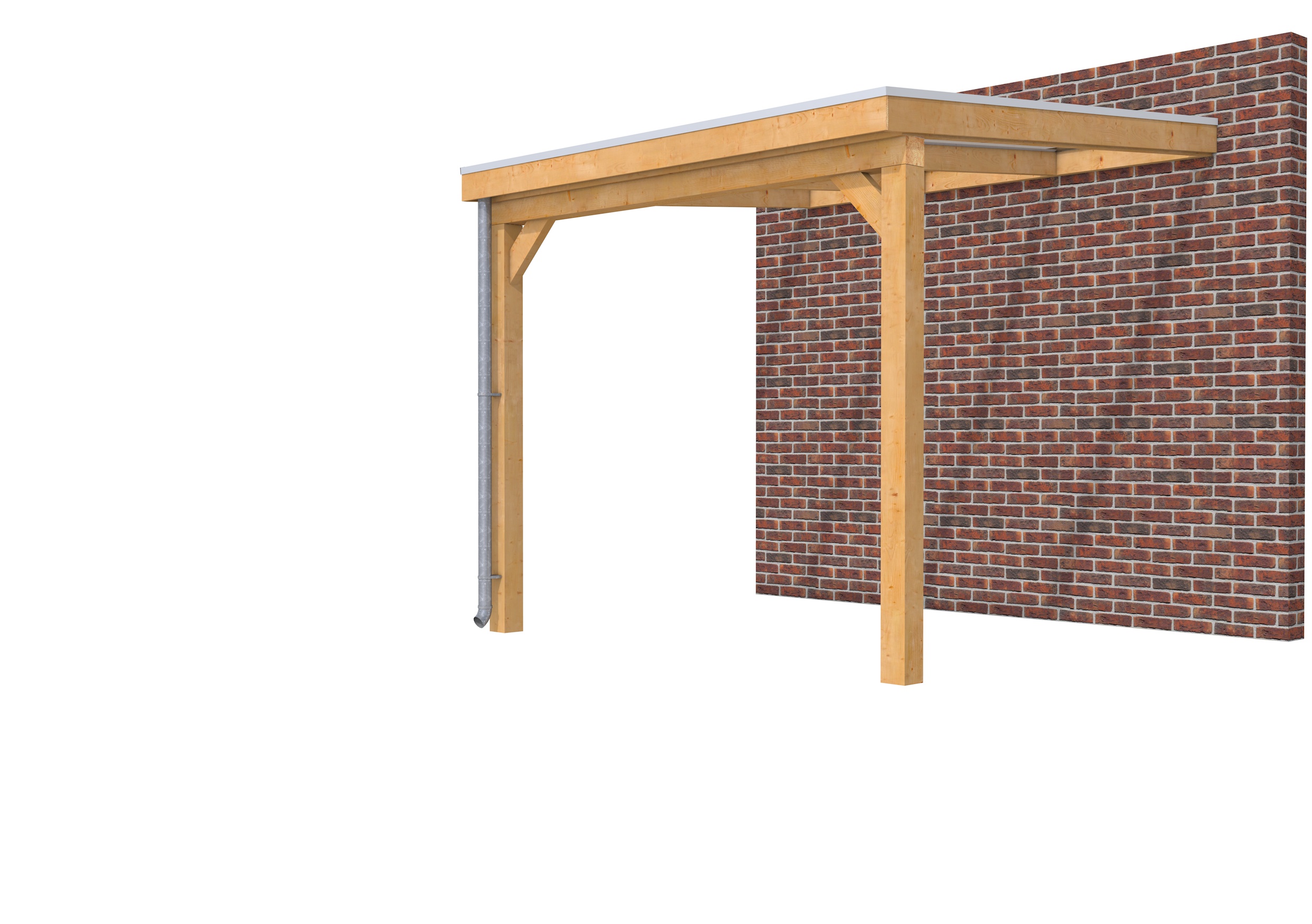 Veranda Classic 300 douglas, 312 x 310 cm, dakplaten helder, onbehandeld.