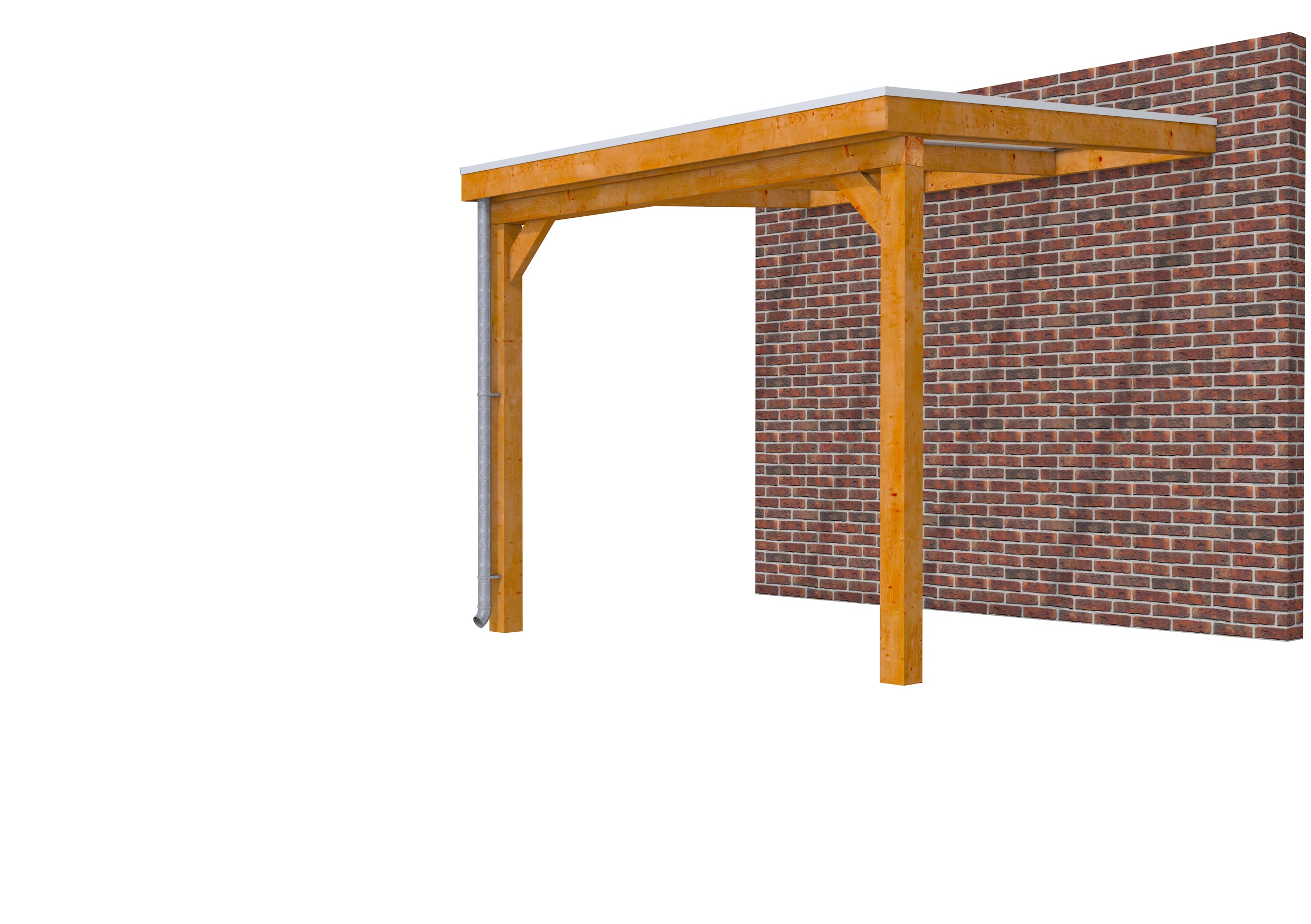 Veranda Classic 300 douglas, 312 x 310 cm, dakplaten helder, transparant gespoten.