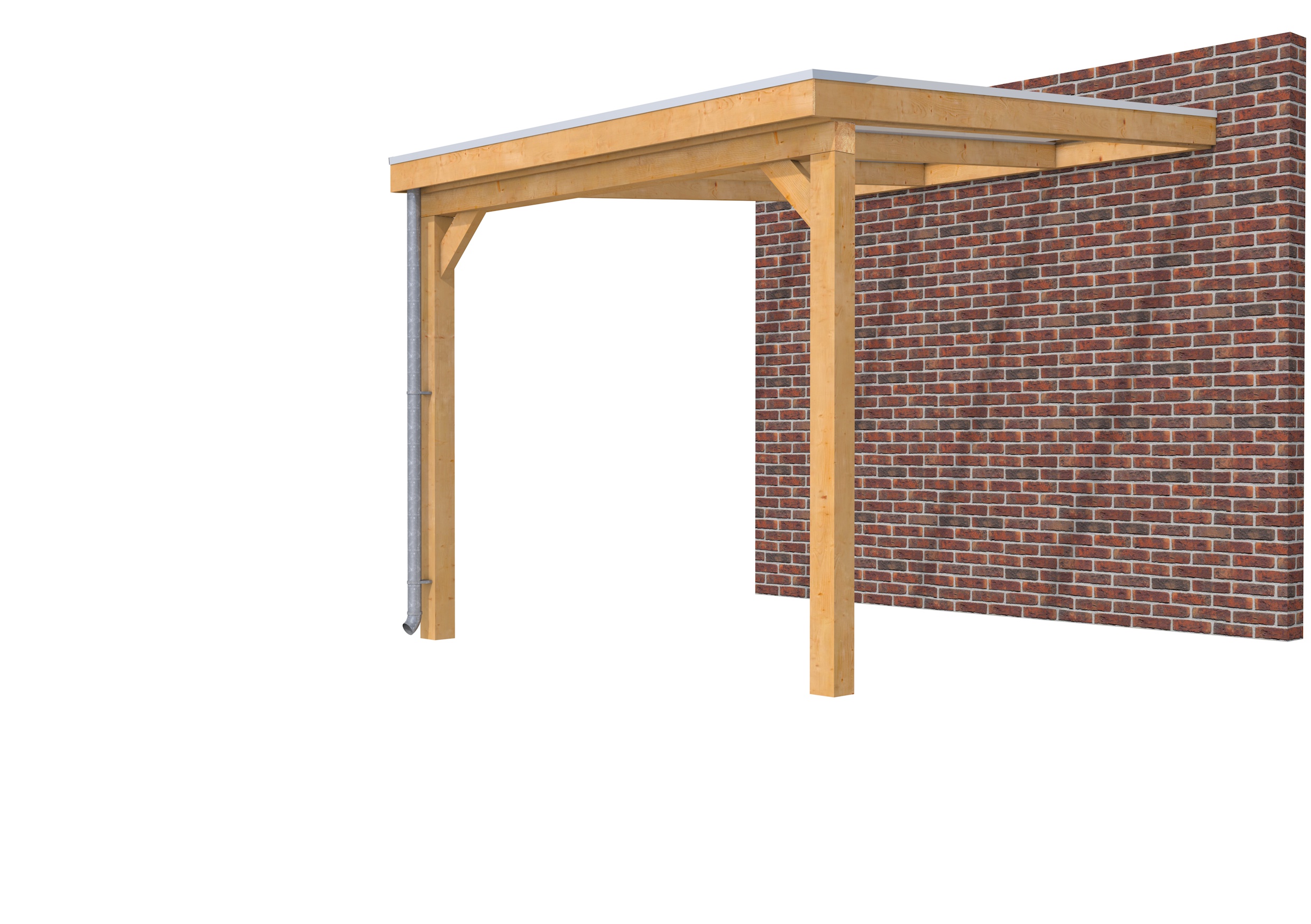 Veranda Classic 300 douglas, 312 x 360 cm, dakplaten helder, onbehandeld.