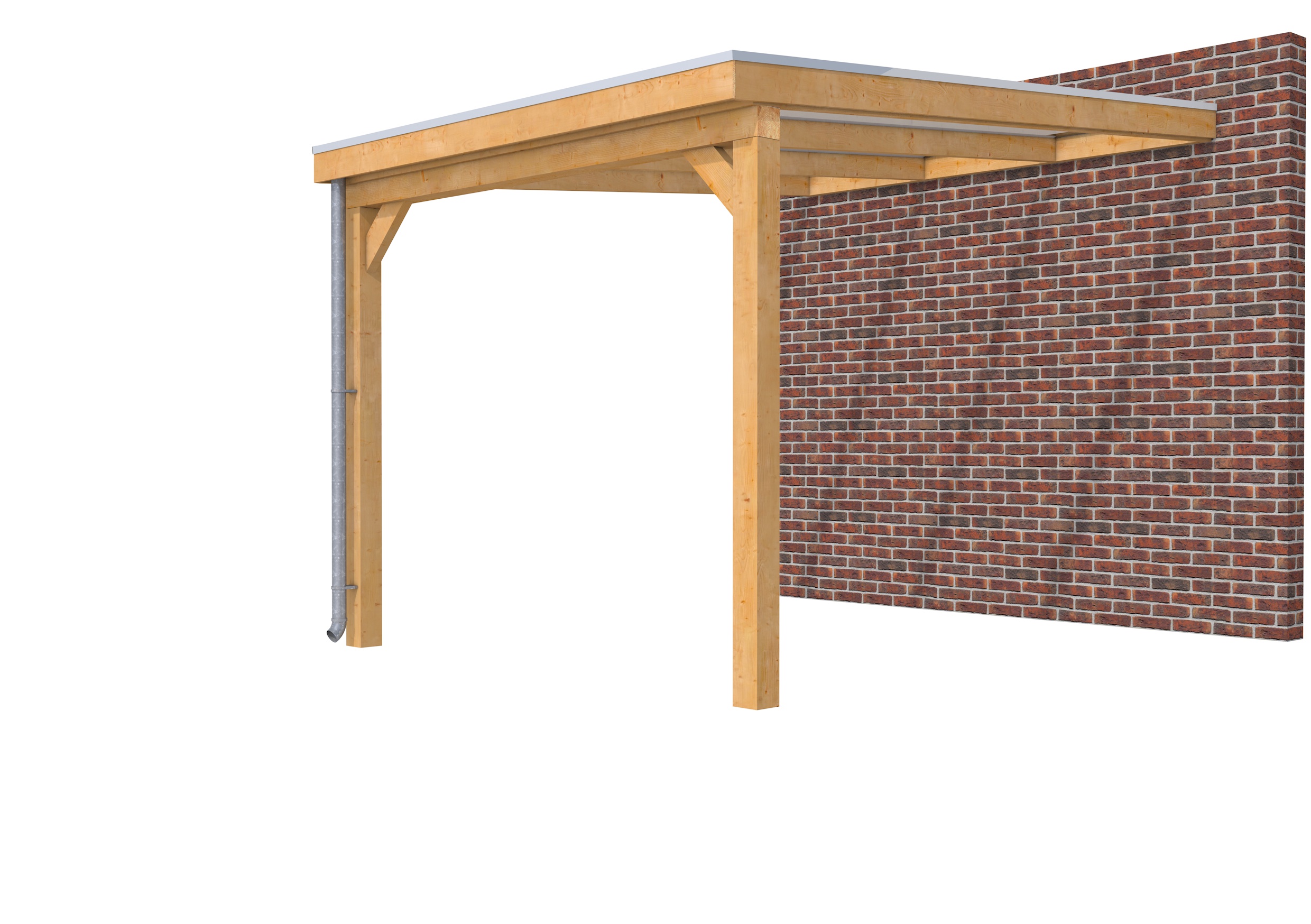 Veranda Classic 300 douglas, 312 x 410 cm, dakplaten helder, onbehandeld.