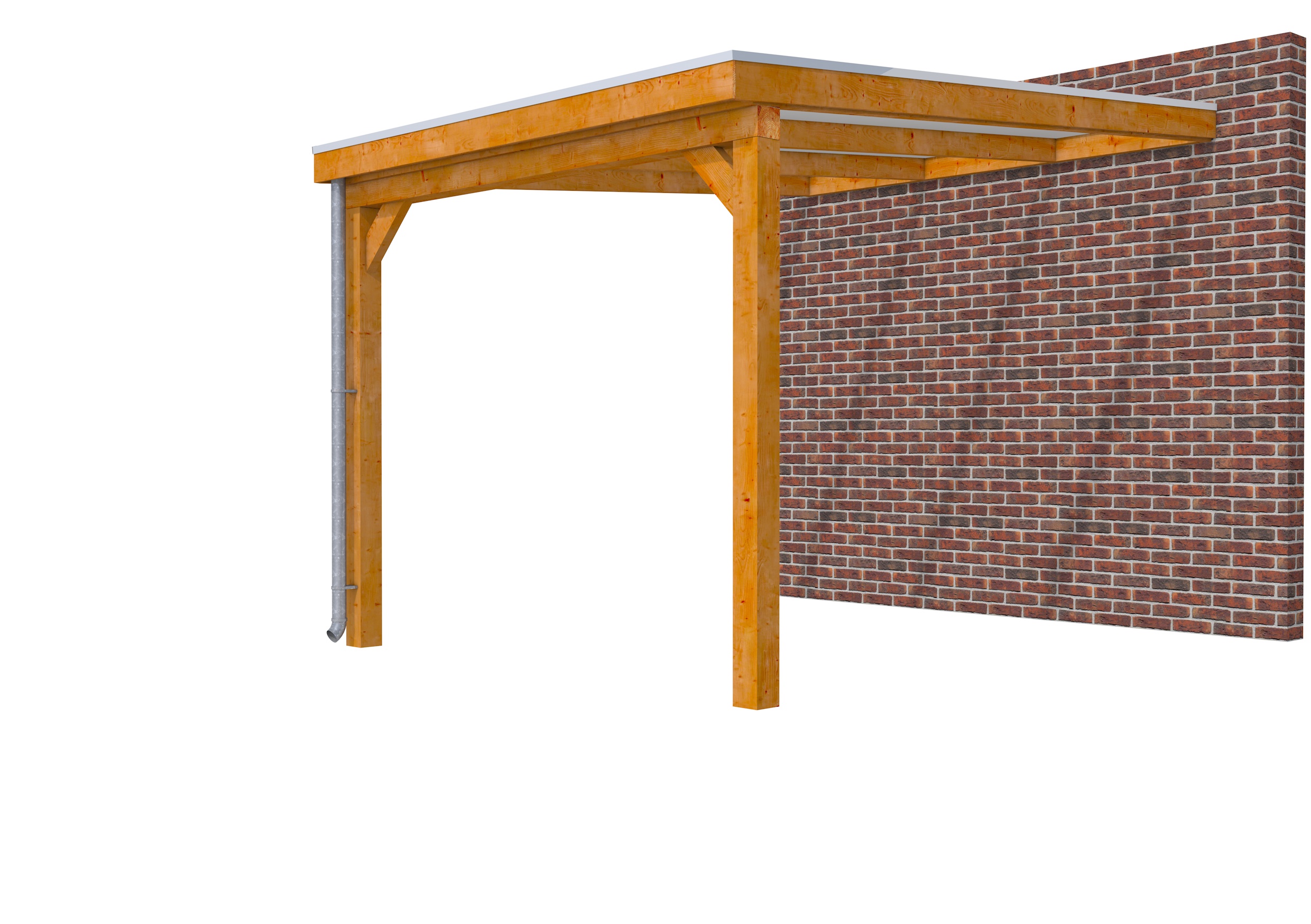 Veranda Classic 300 douglas, 312 x 410 cm, dakplaten opaal, transparant gespoten.