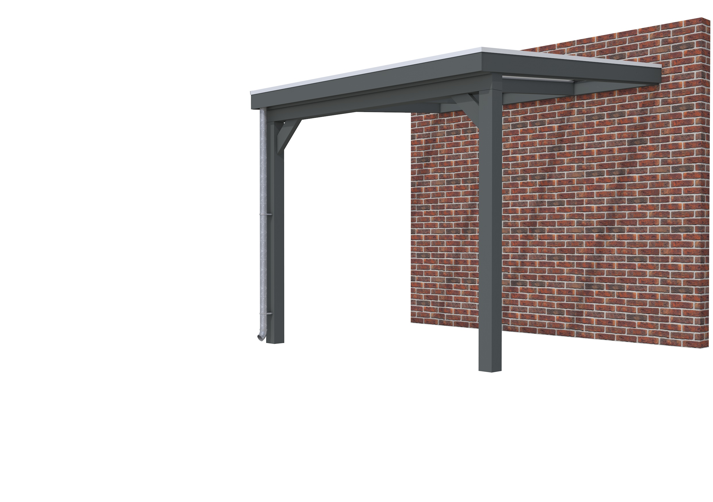 Veranda Classic 300 vuren, 312 x 310 cm, dakplaten helder, antraciet gespoten.