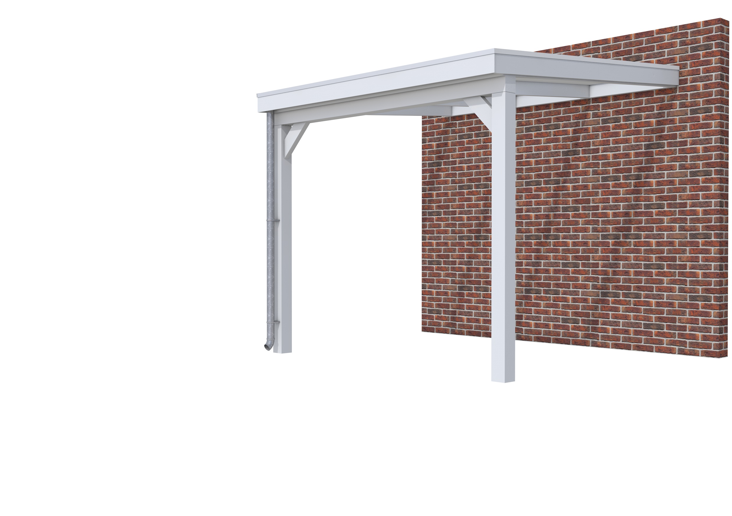 Veranda Classic 300 vuren, 312 x 310 cm, dakplaten opaal, lichtgrijs gespoten.