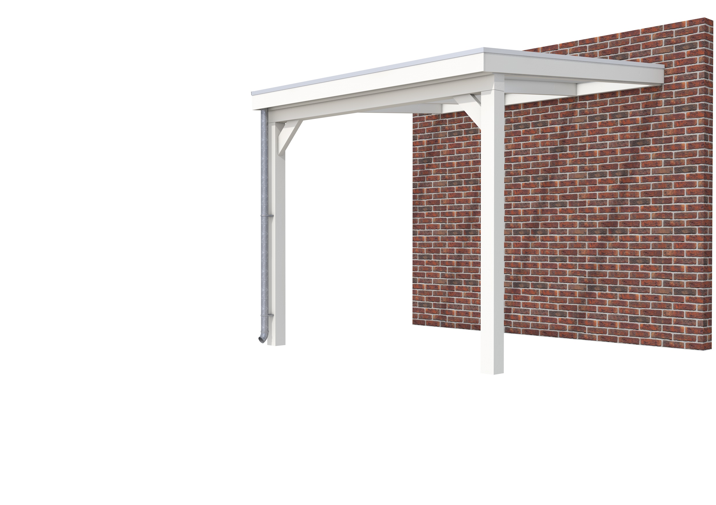 Veranda Classic 300 vuren, 312 x 310 cm, dakplaten opaal, wit gespoten.