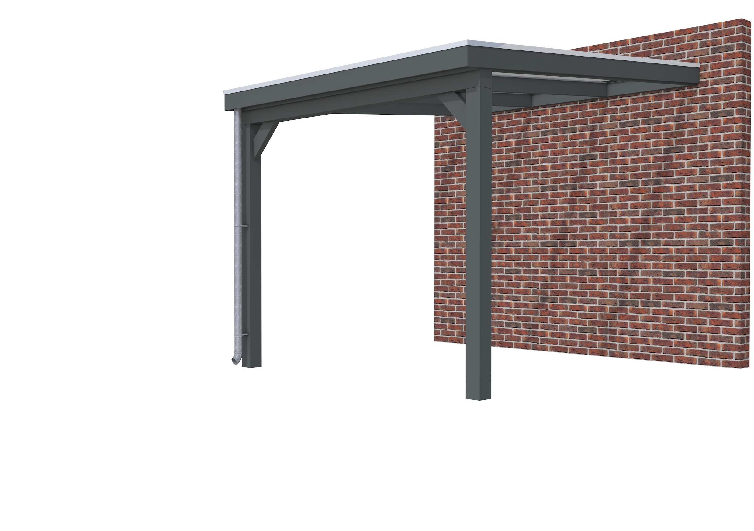 Veranda Classic 300 vuren, 312 x 360 cm, dakplaten opaal, antraciet gespoten.