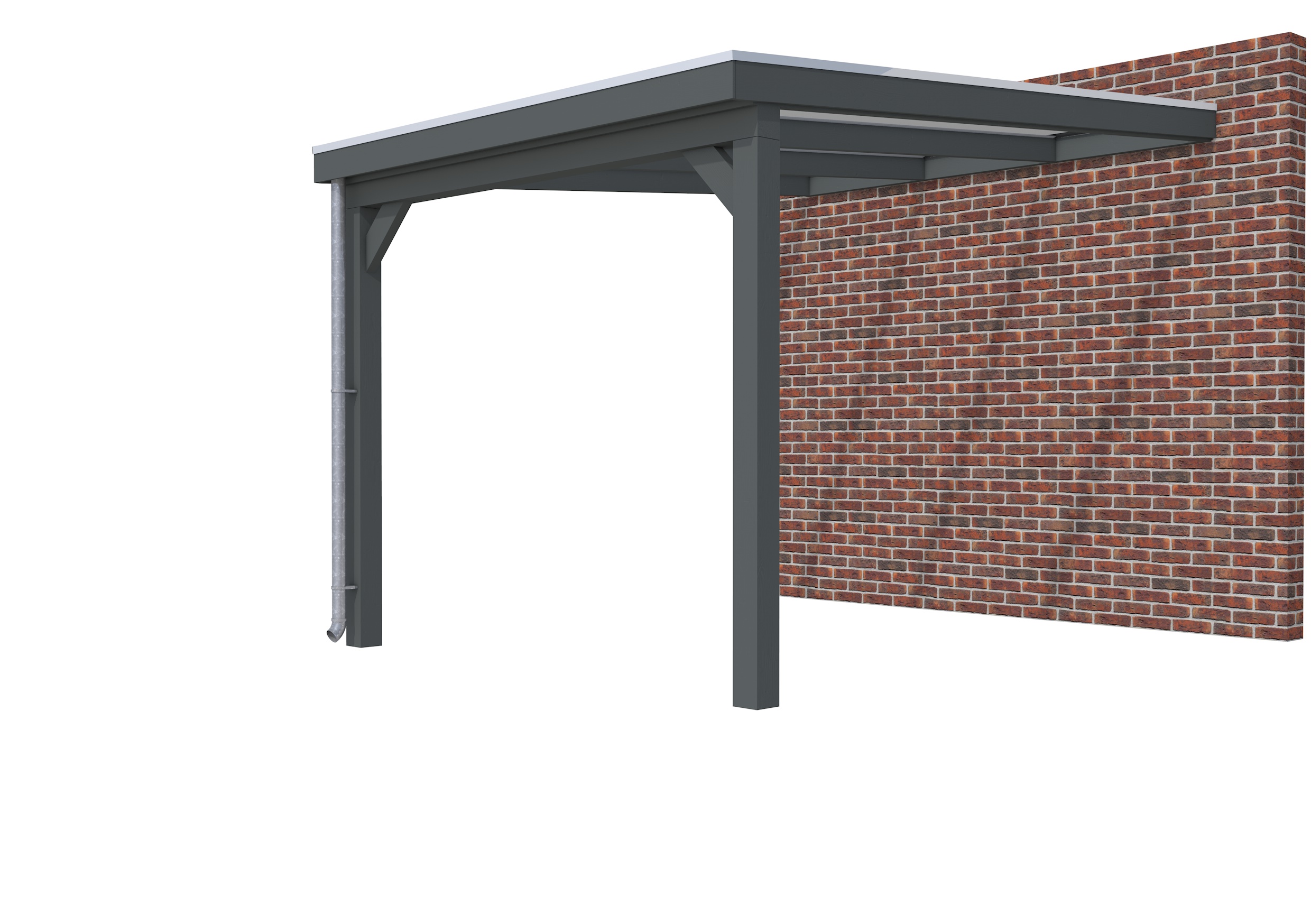 Veranda Classic 300 vuren, 312 x 410 cm, dakplaten opaal, antraciet gespoten.