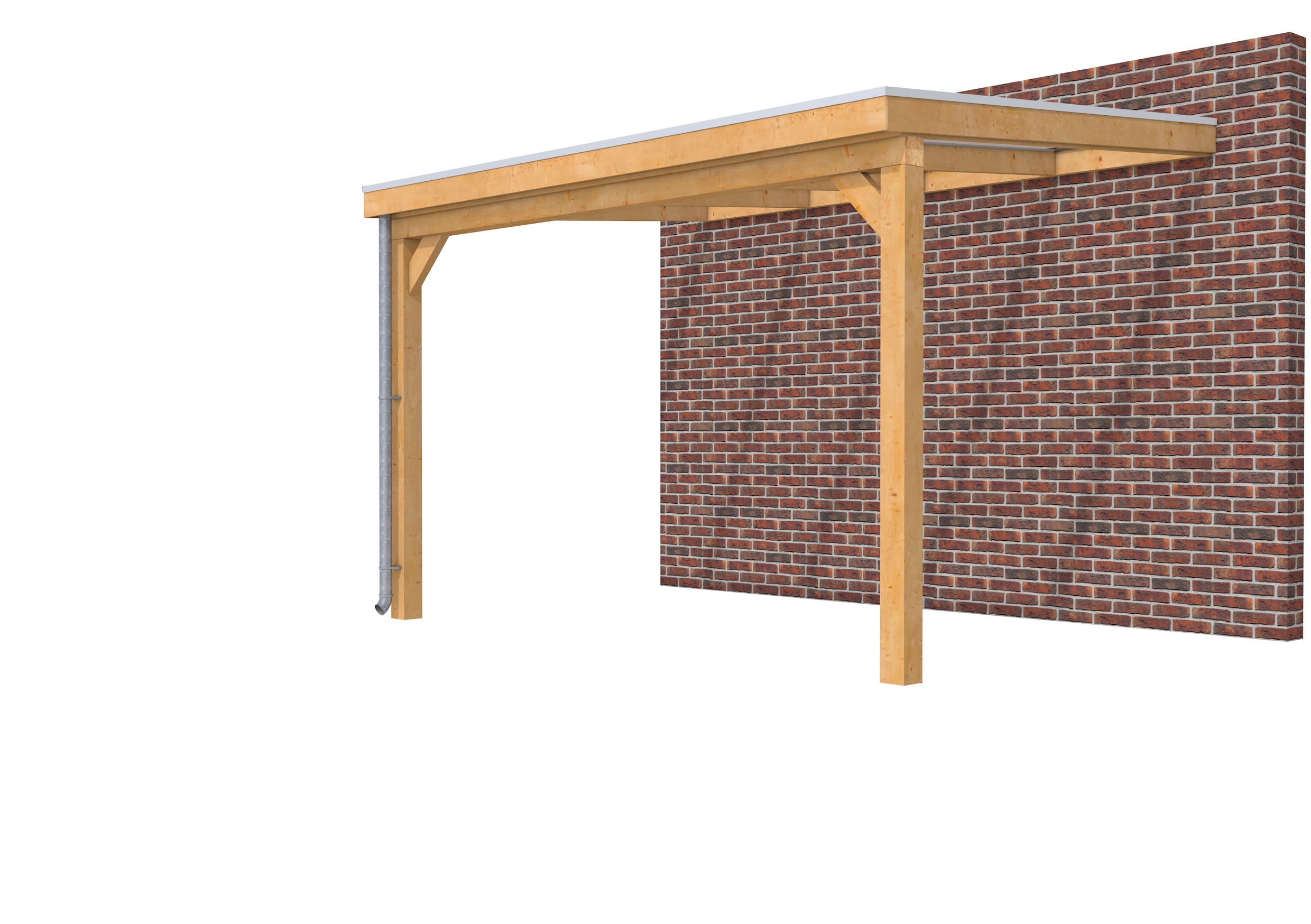 Veranda Classic 400 douglas, 412 x 310 cm, dakplaten helder, onbehandeld.