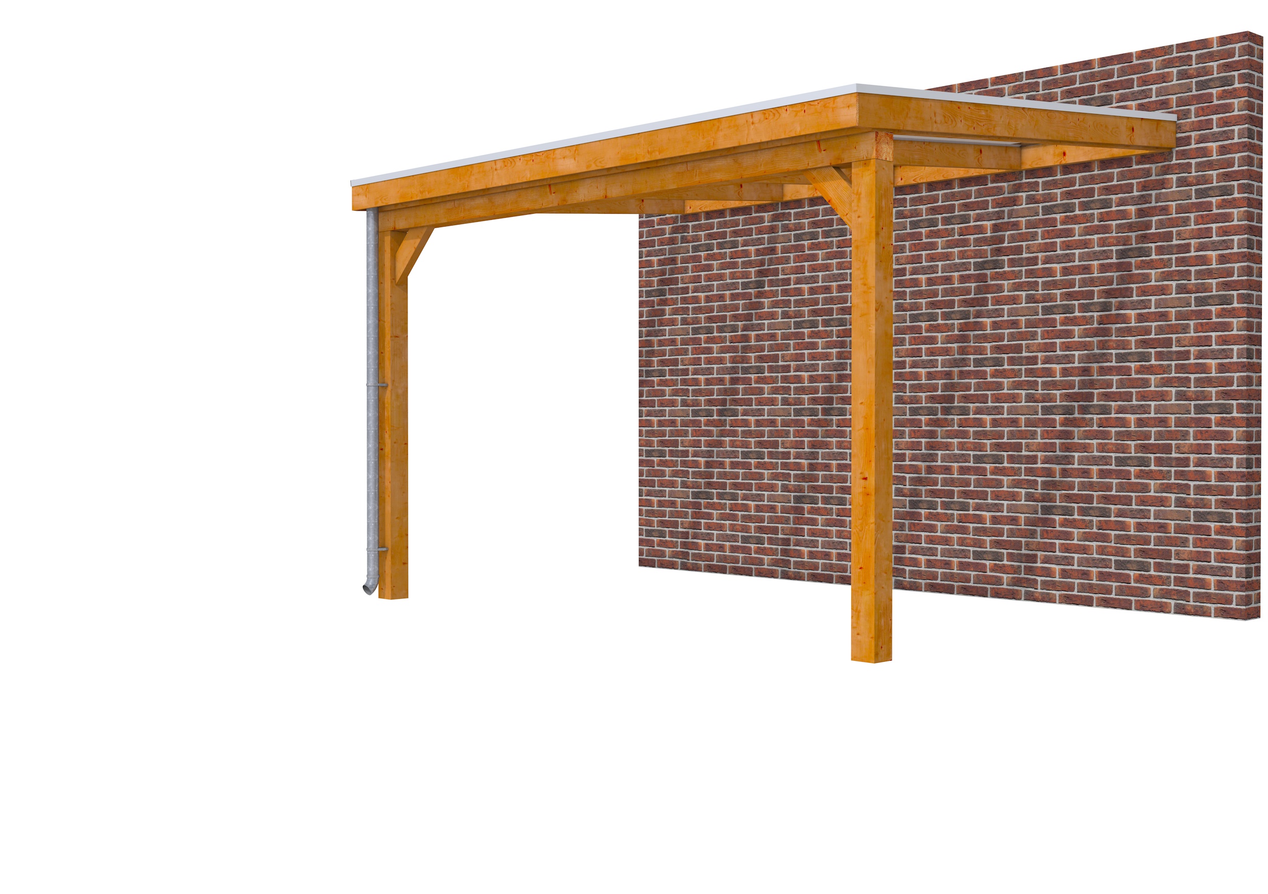 Veranda Classic 400 douglas, 412 x 310 cm, dakplaten helder, transparant gespoten.