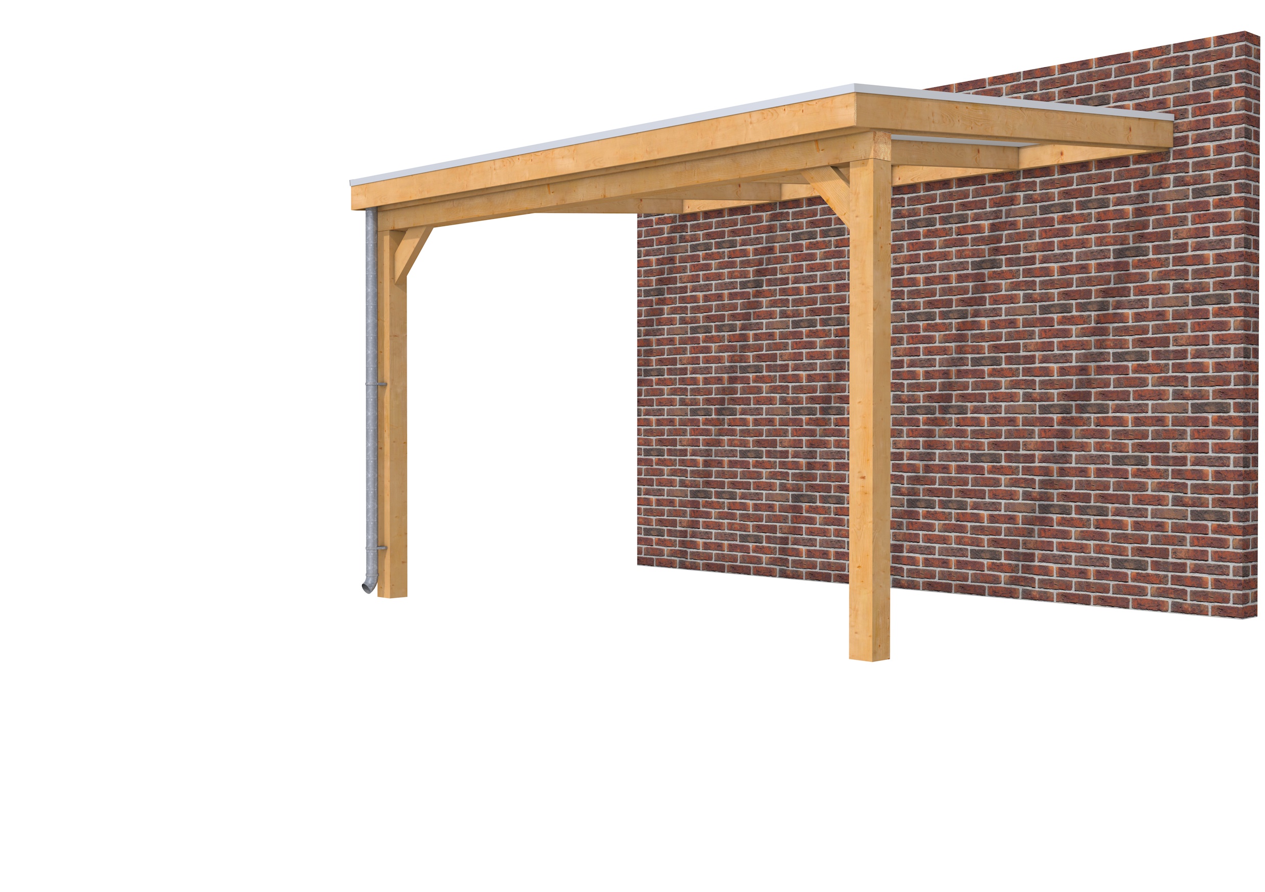 Veranda Classic 400 douglas, 412 x 310 cm, dakplaten opaal, onbehandeld.