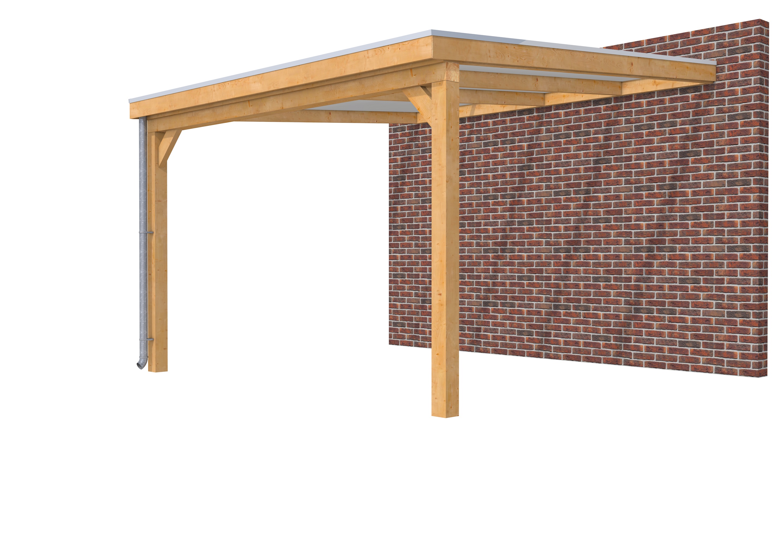 Veranda Classic 400 douglas, 412 x 410 cm, dakplaten opaal, onbehandeld.