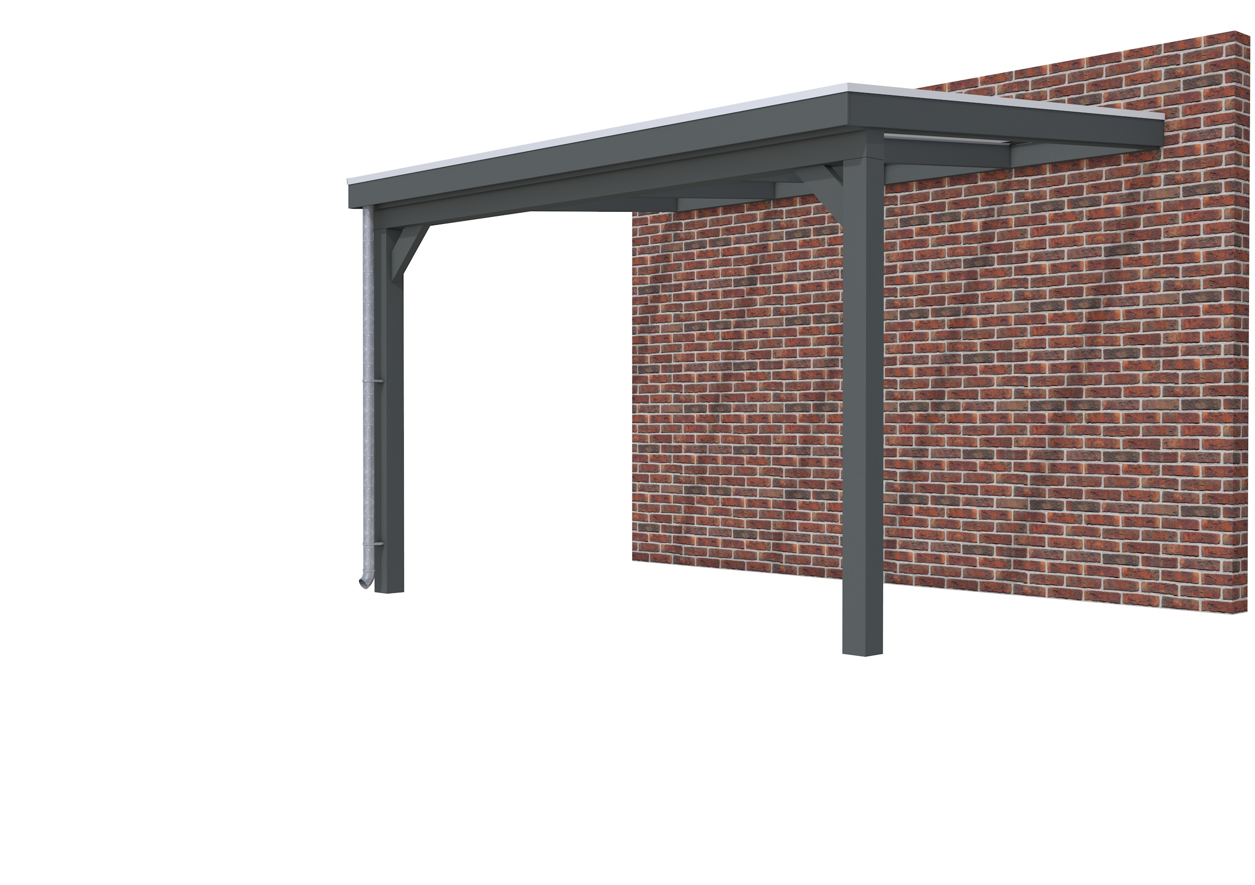 Veranda Classic 400 vuren, 412 x 310 cm, dakplaten helder, antraciet gespoten.