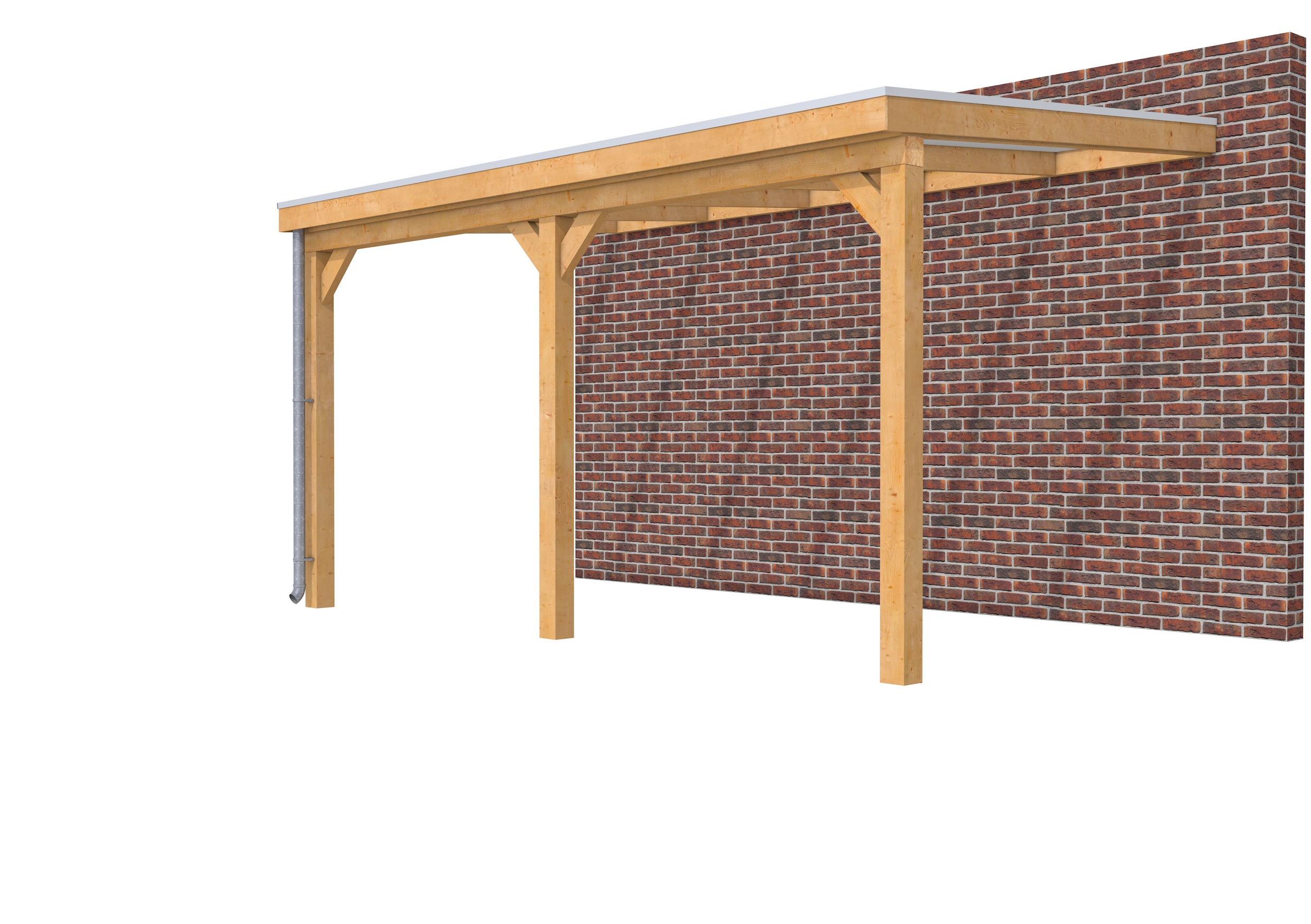 Veranda Classic 500 douglas, 512 x 310 cm, dakplaten opaal, onbehandeld.