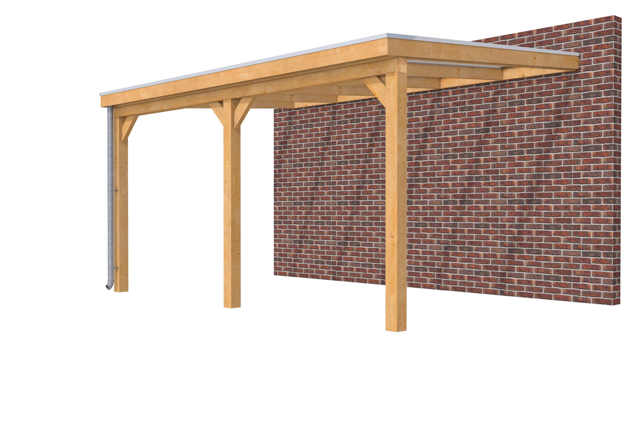 Veranda Classic 500 douglas, 512 x 360 cm, dakplaten helder, onbehandeld.