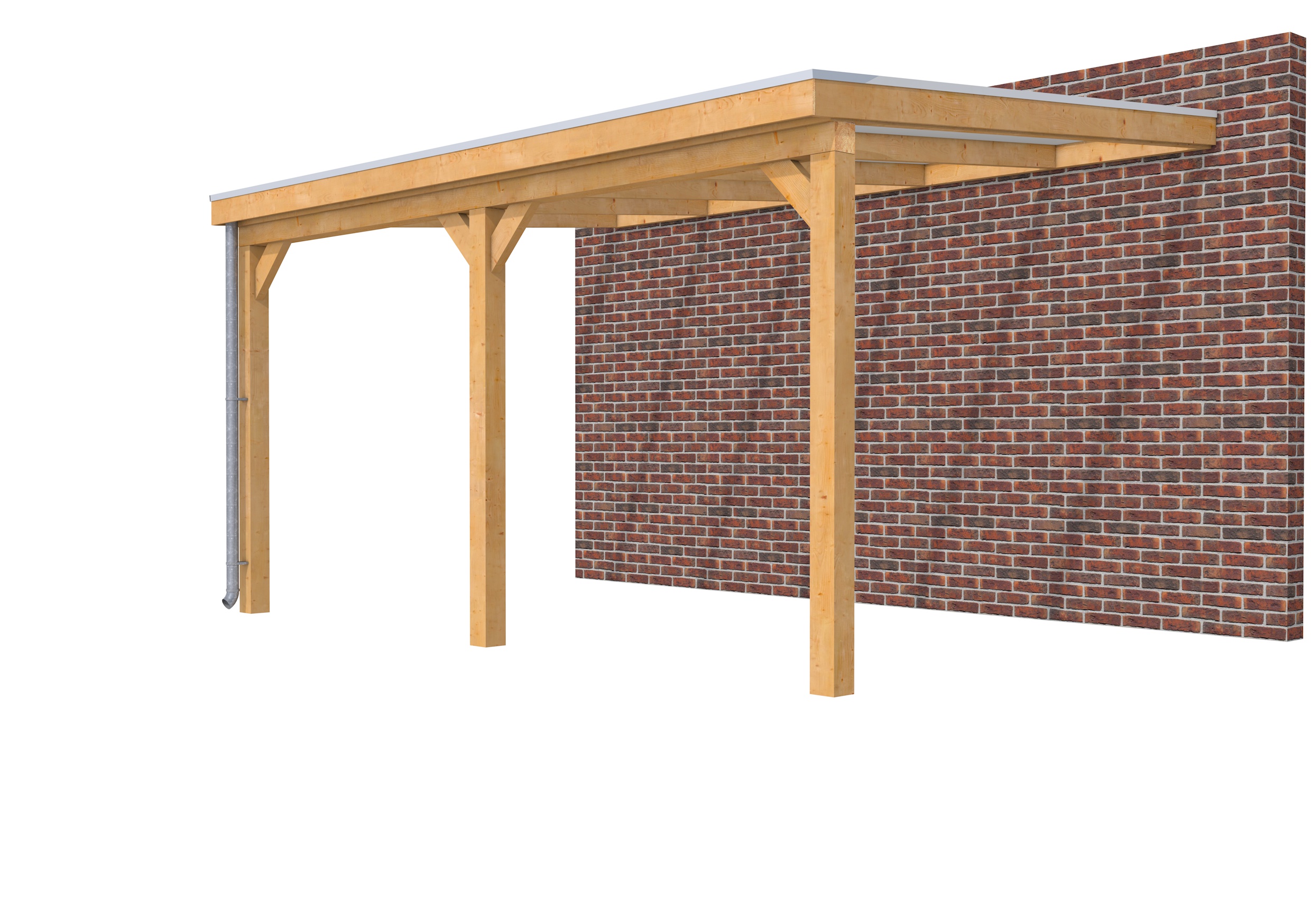 Veranda Classic 500 douglas, 512 x 360 cm, dakplaten opaal, onbehandeld.