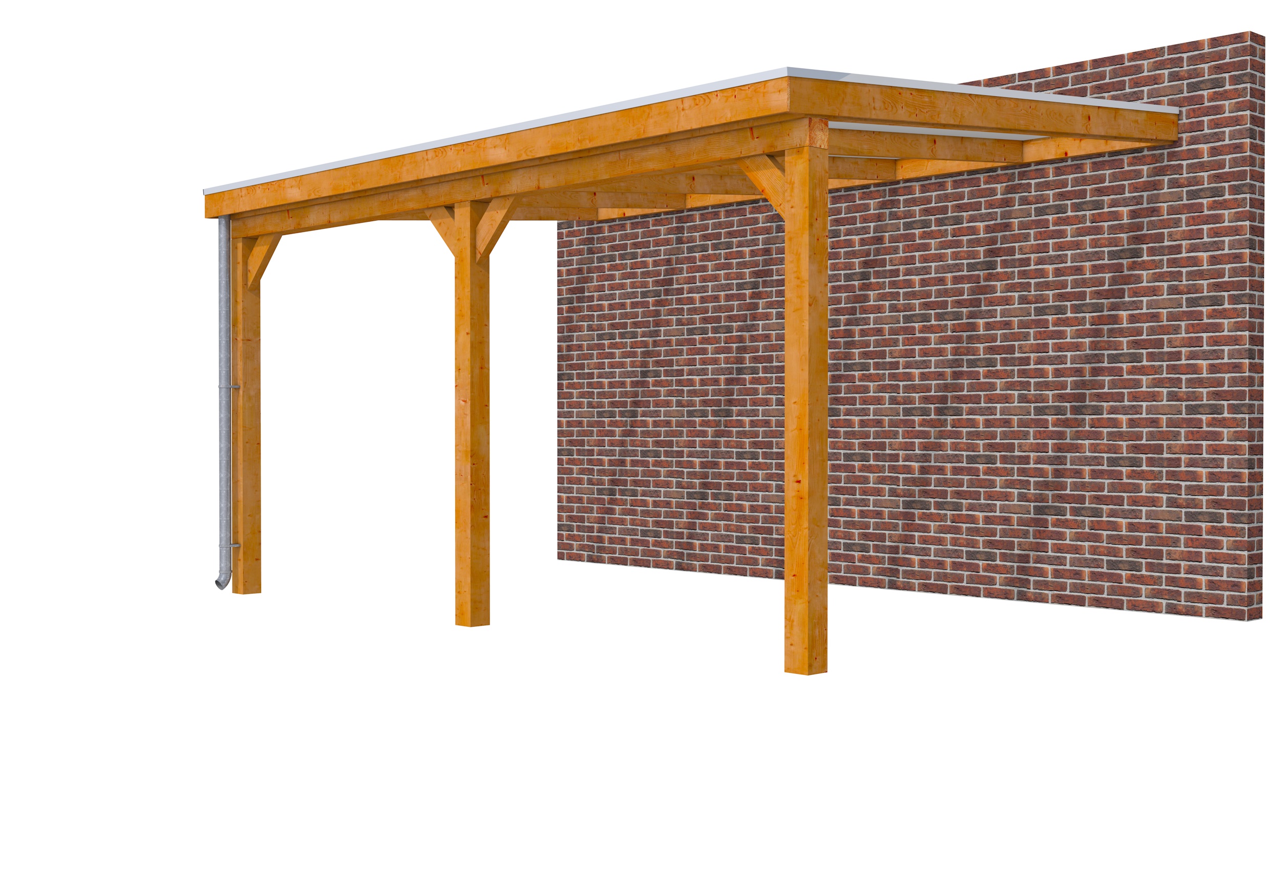 Veranda Classic 500 douglas, 512 x 360 cm, dakplaten opaal, transparant gespoten.