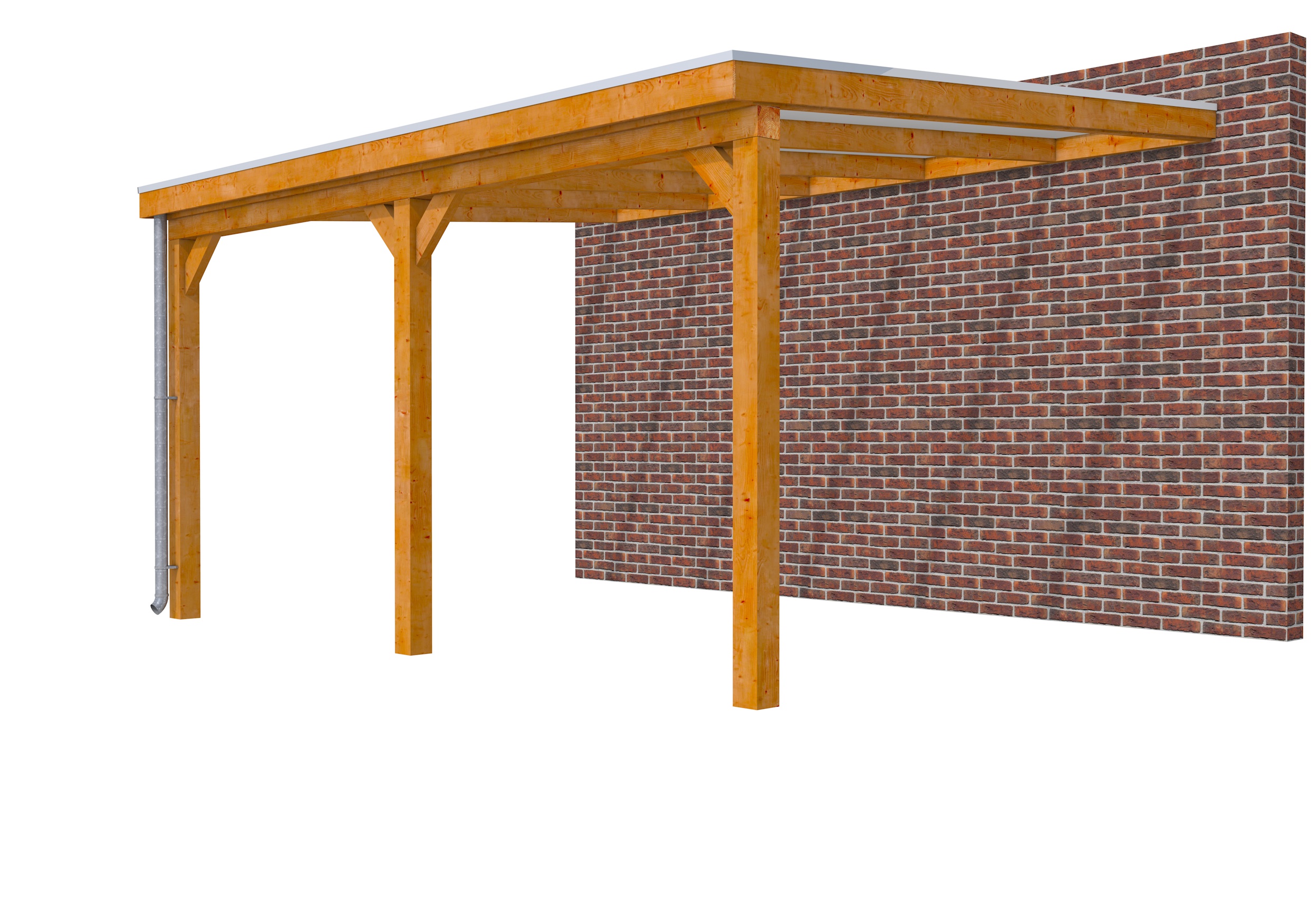 Veranda Classic 500 douglas, 512 x 410 cm, dakplaten opaal, transparant gespoten.