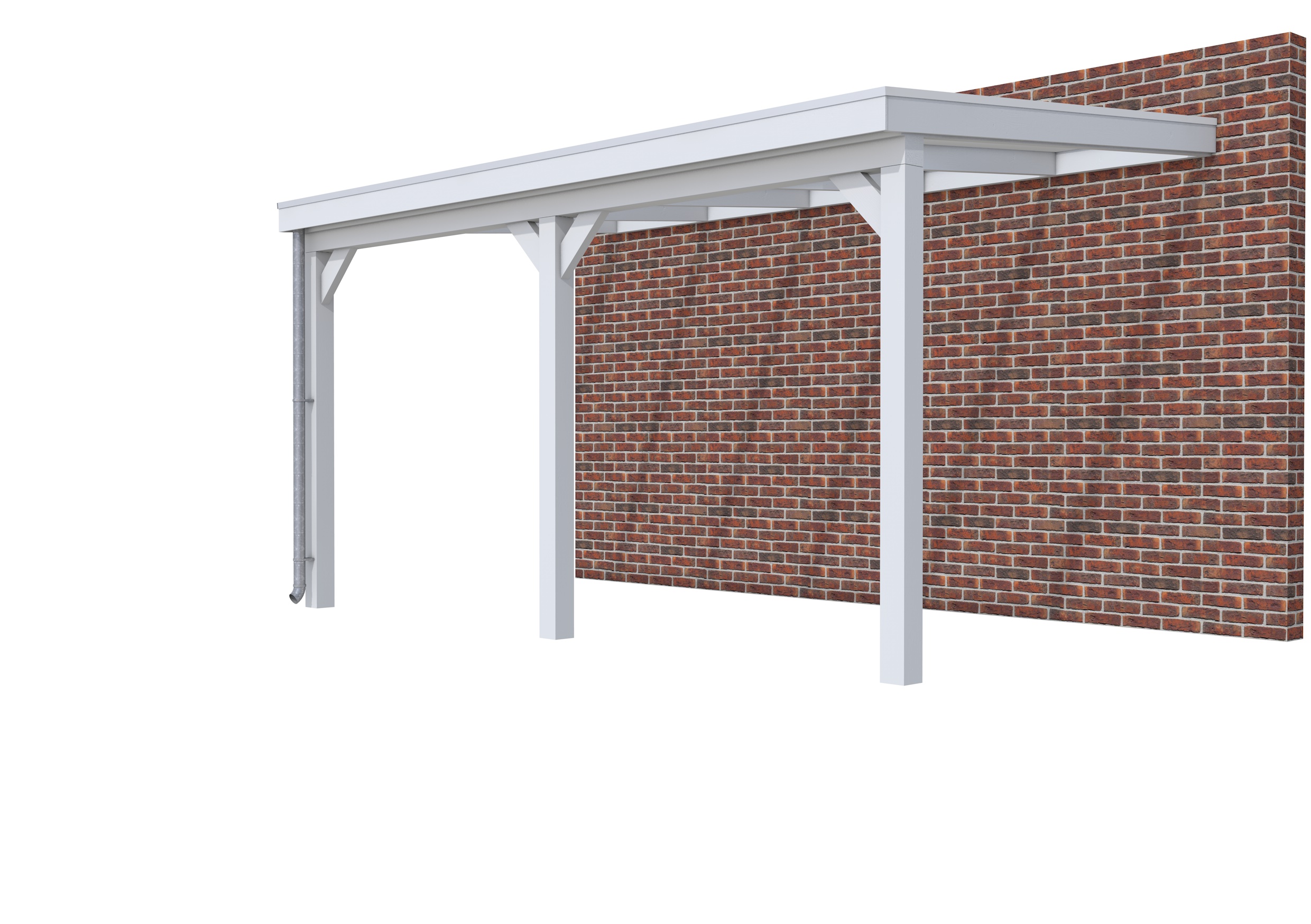 Veranda Classic 500 vuren, 512 x 310 cm, dakplaten opaal, lichtgrijs gespoten.