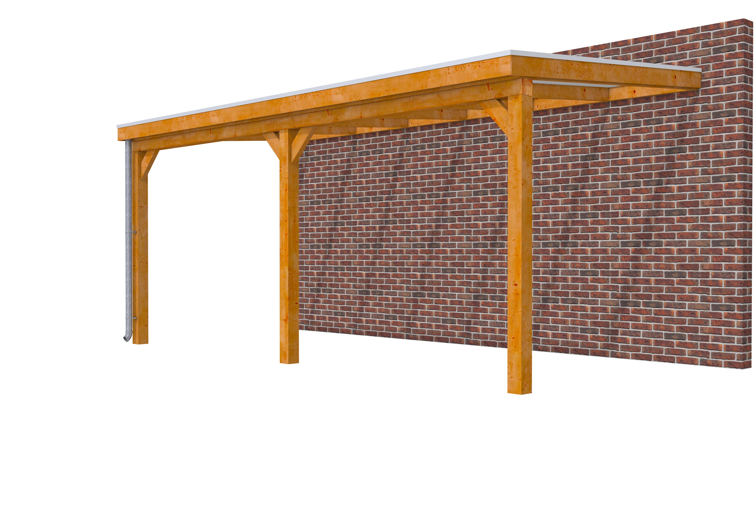 Veranda Classic 600 douglas, 612 x 310 cm, dakplaten opaal, transparant gespoten.