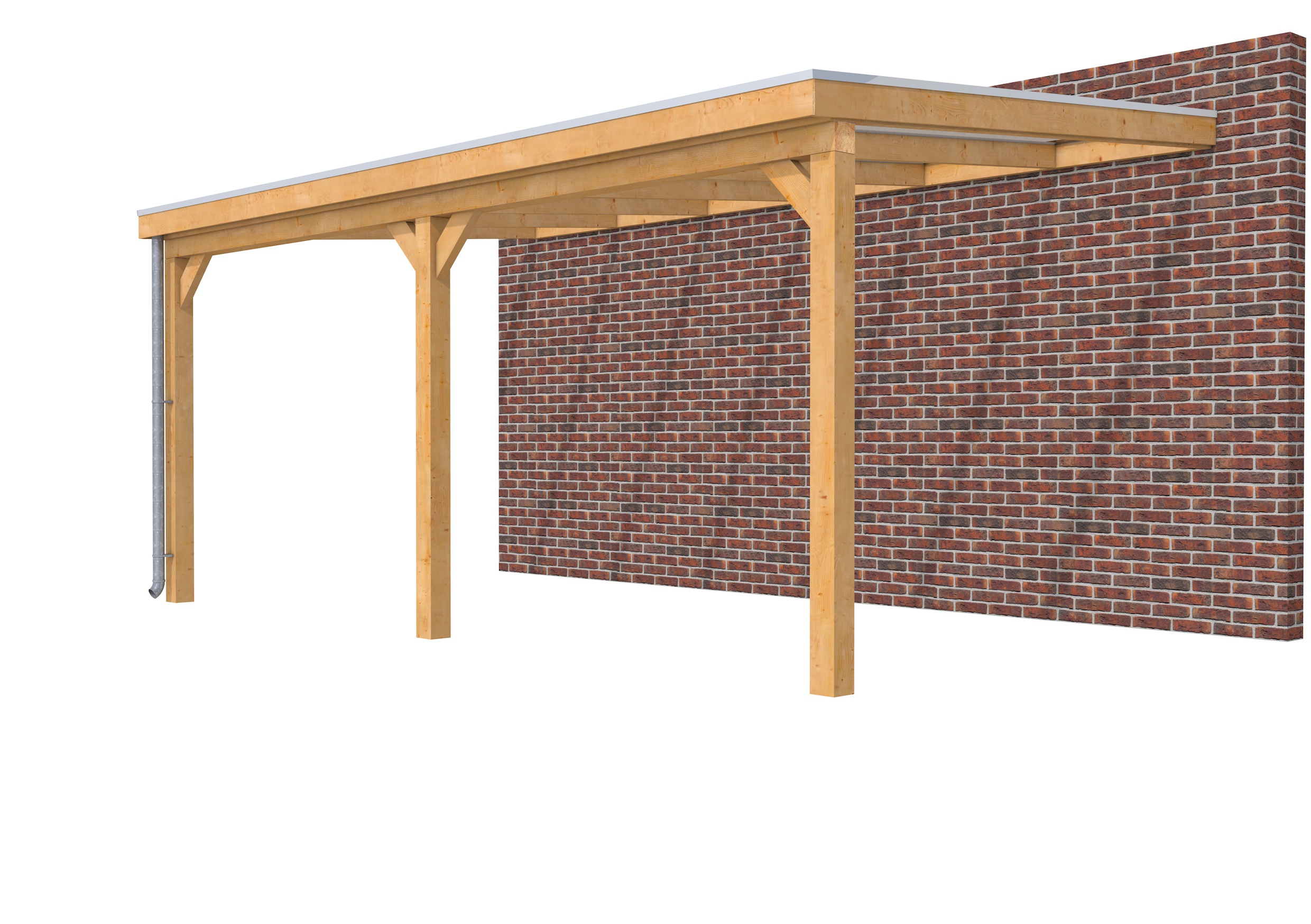 Veranda Classic 600 douglas, 612 x 360 cm, dakplaten helder, onbehandeld.