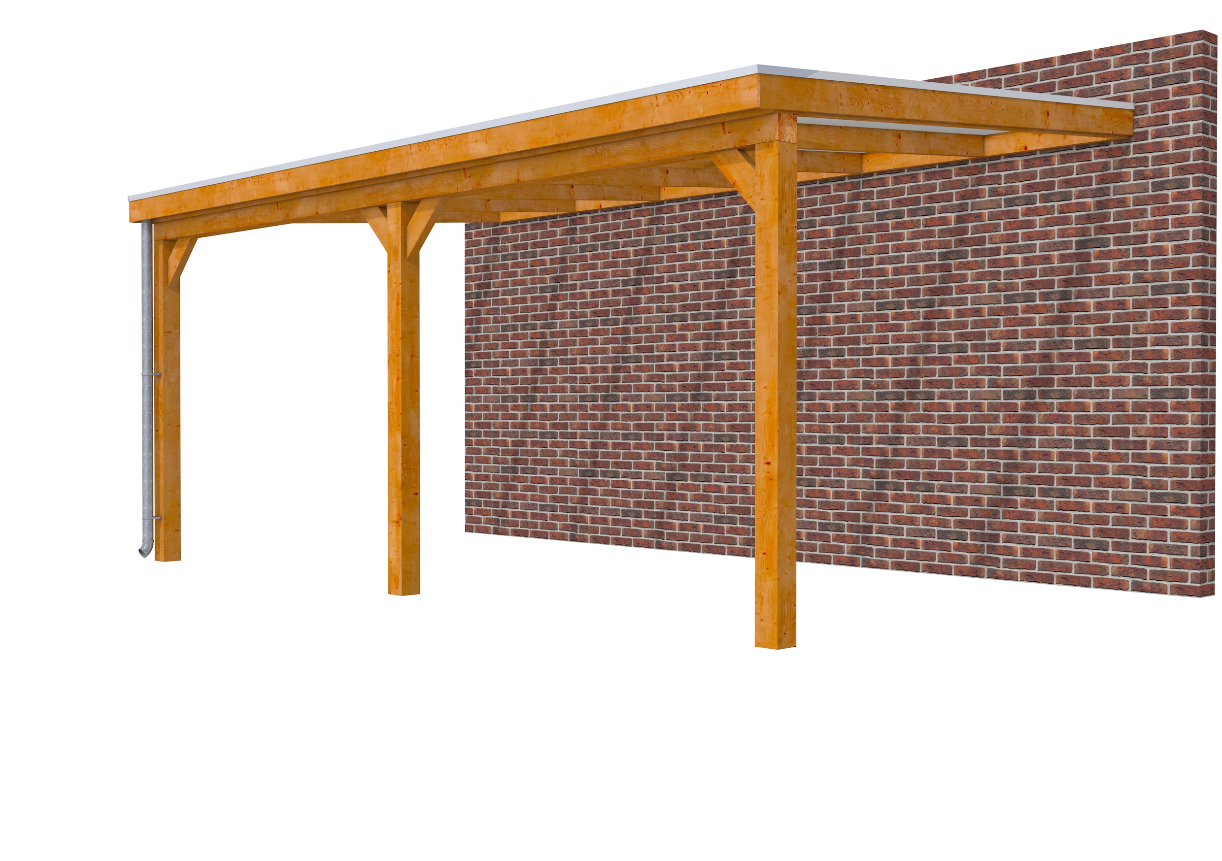 Veranda Classic 600 douglas, 612 x 360 cm, dakplaten opaal, transparant gespoten.