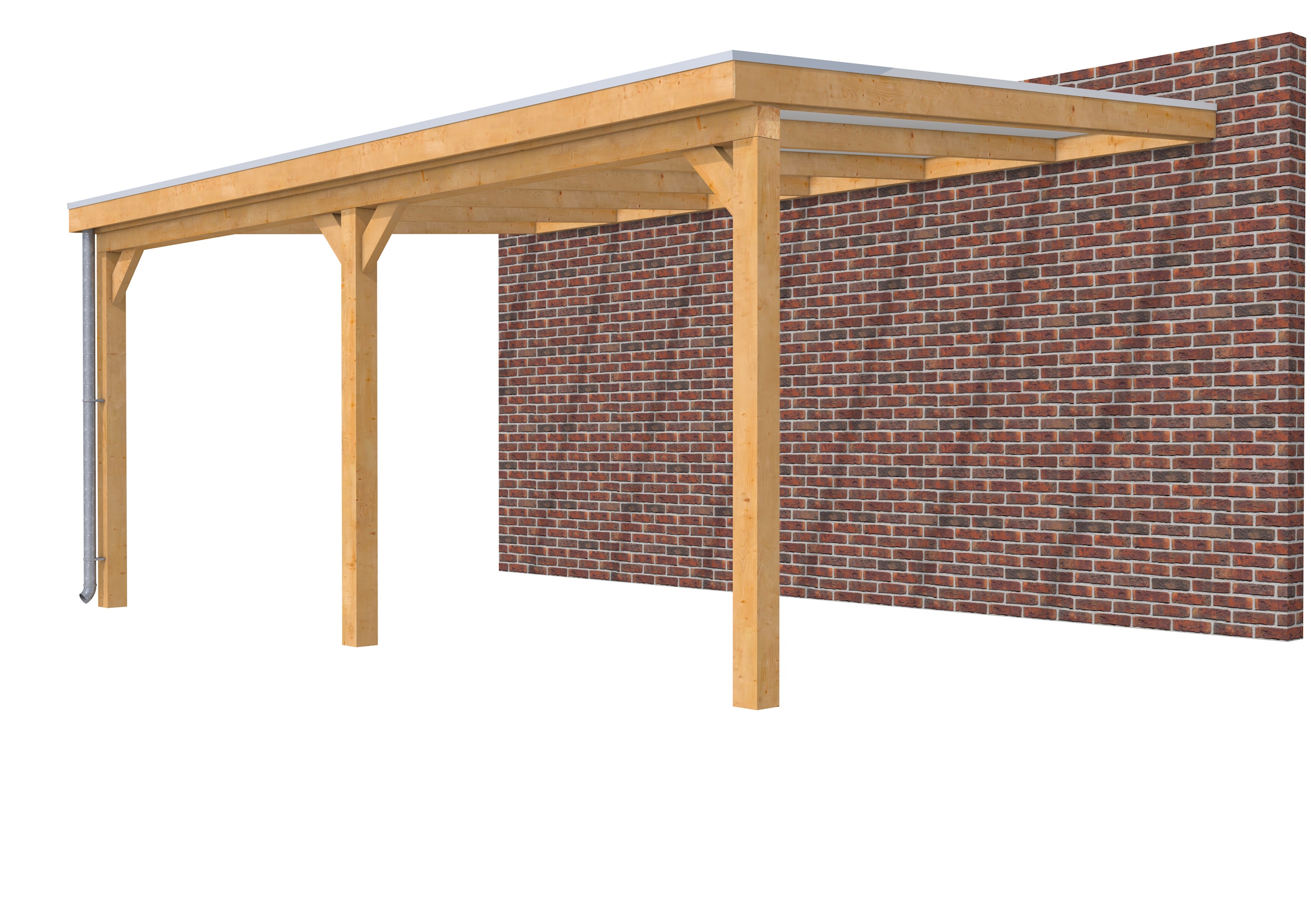 Veranda Classic 600 douglas, 612 x 410 cm, dakplaten opaal, onbehandeld.