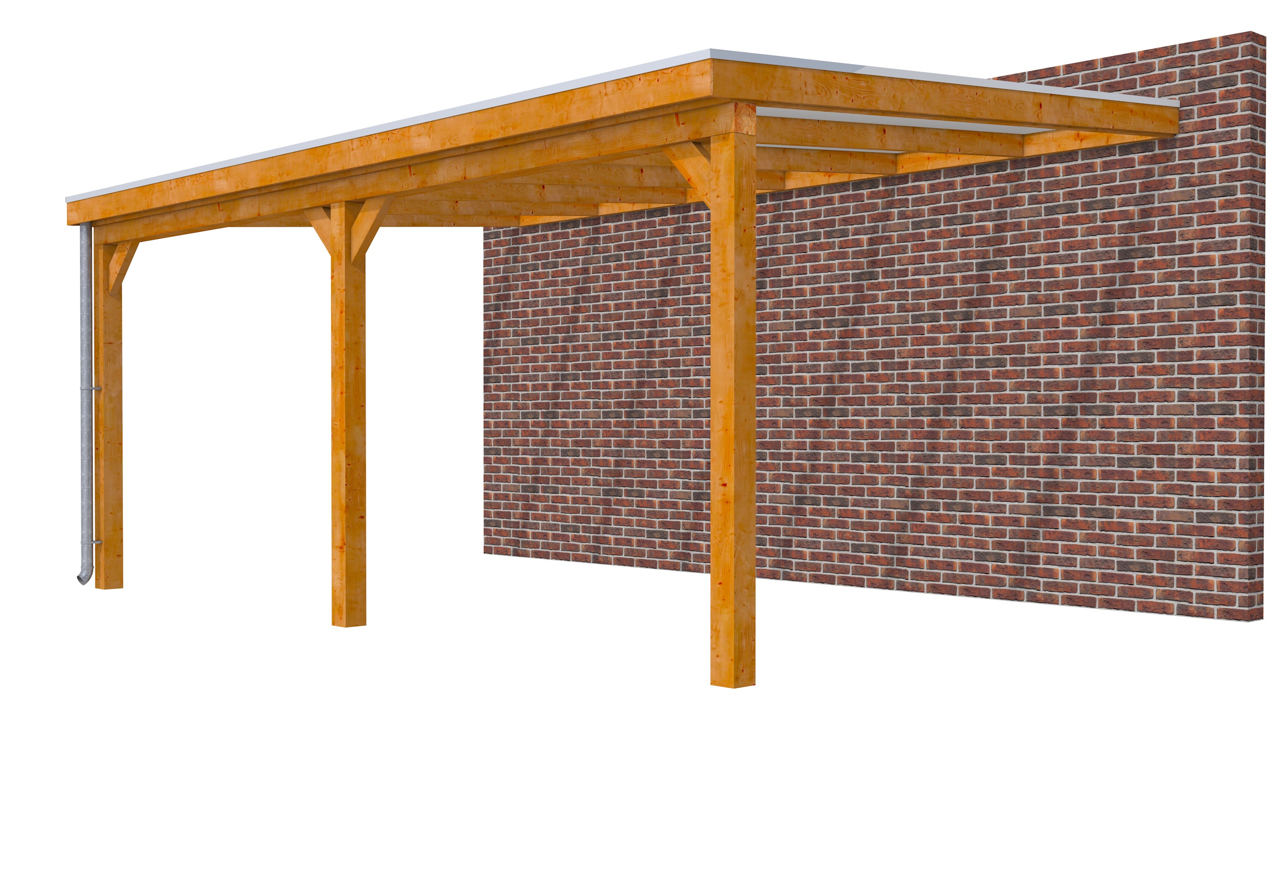 Veranda Classic 600 douglas, 612 x 410 cm, dakplaten opaal, transparant gespoten.