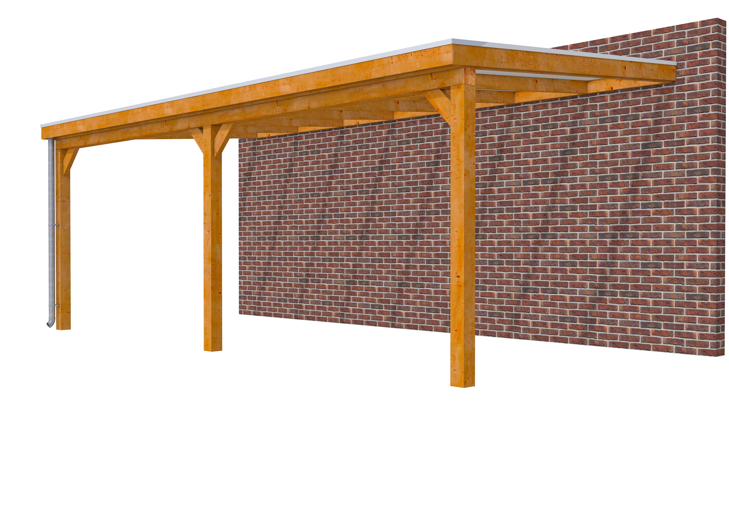 Veranda Classic 700 douglas, 712 x 360 cm, dakplaten opaal, transparant gespoten.