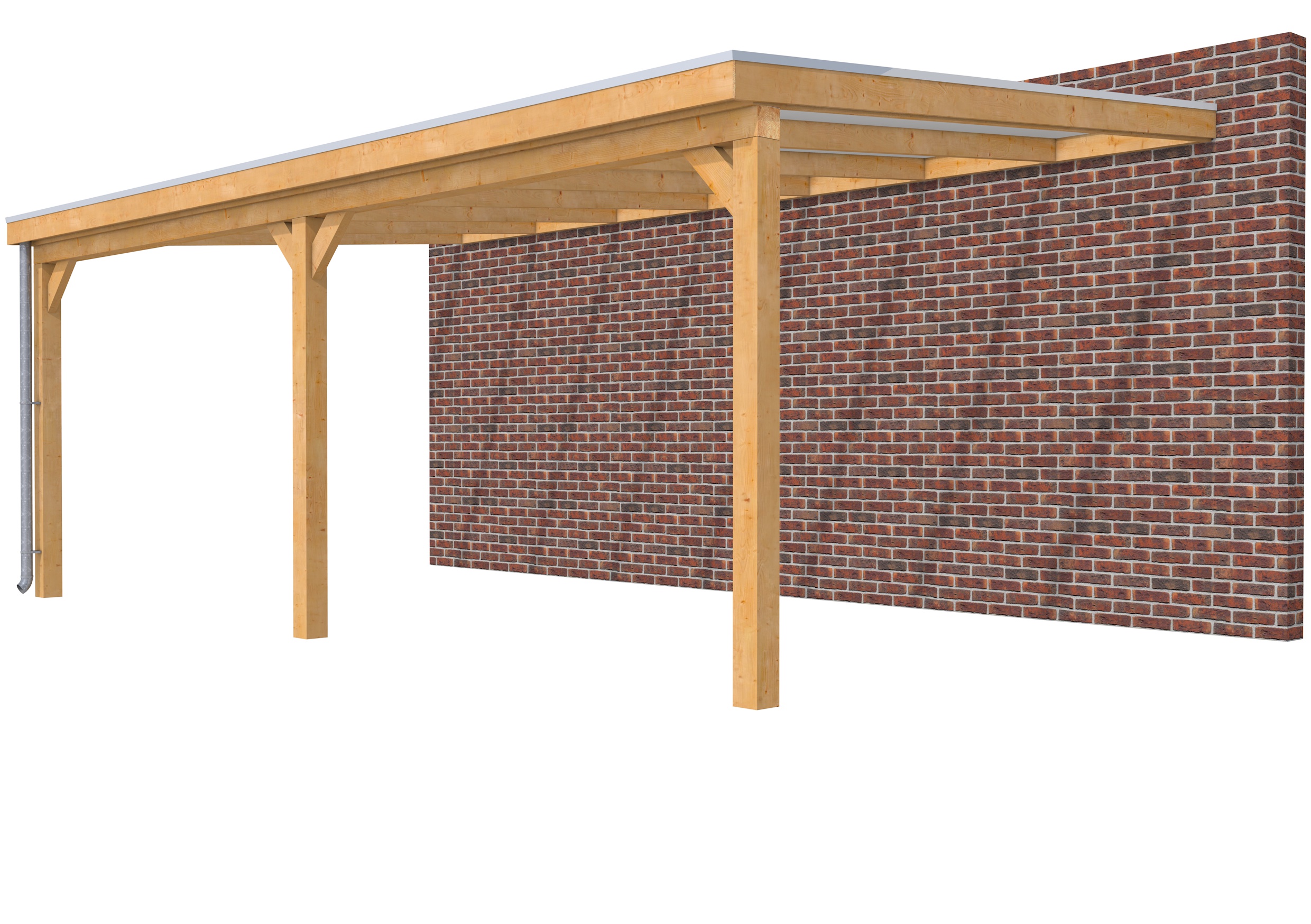 Veranda Classic 700 douglas, 712 x 410 cm, dakplaten opaal, onbehandeld.