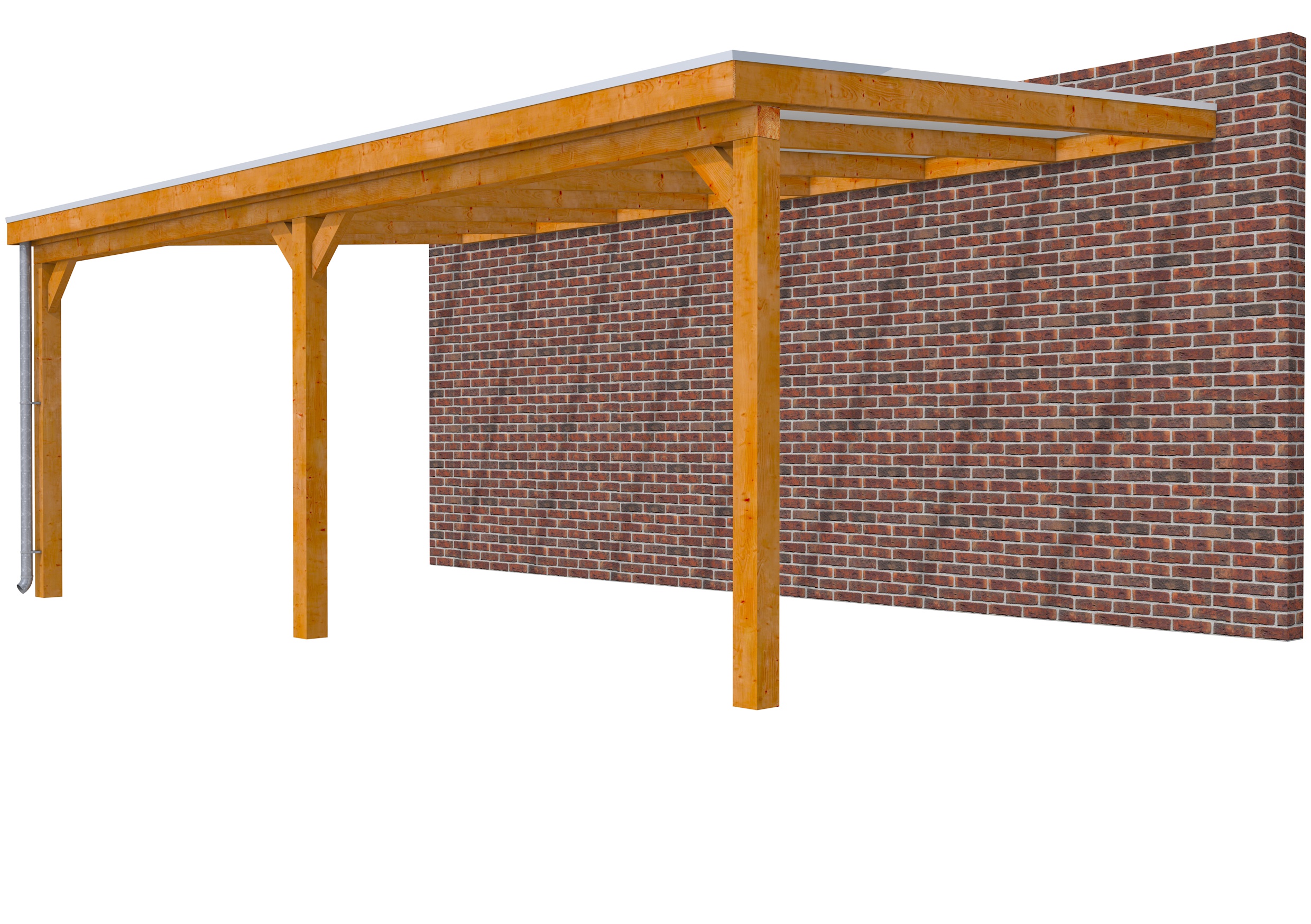 Veranda Classic 700 douglas, 712 x 410 cm, dakplaten opaal, transparant gespoten.