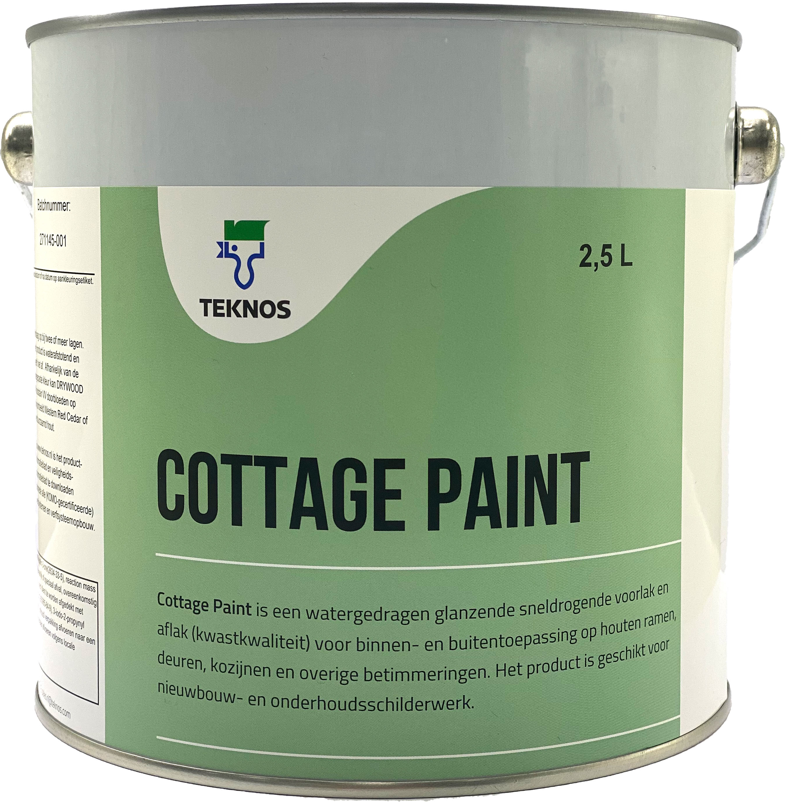 Verf t.b.v. bijwerken/nabehandelen gespoten verblijf, blik 3 liter, lichtgrijs RAL 7047.