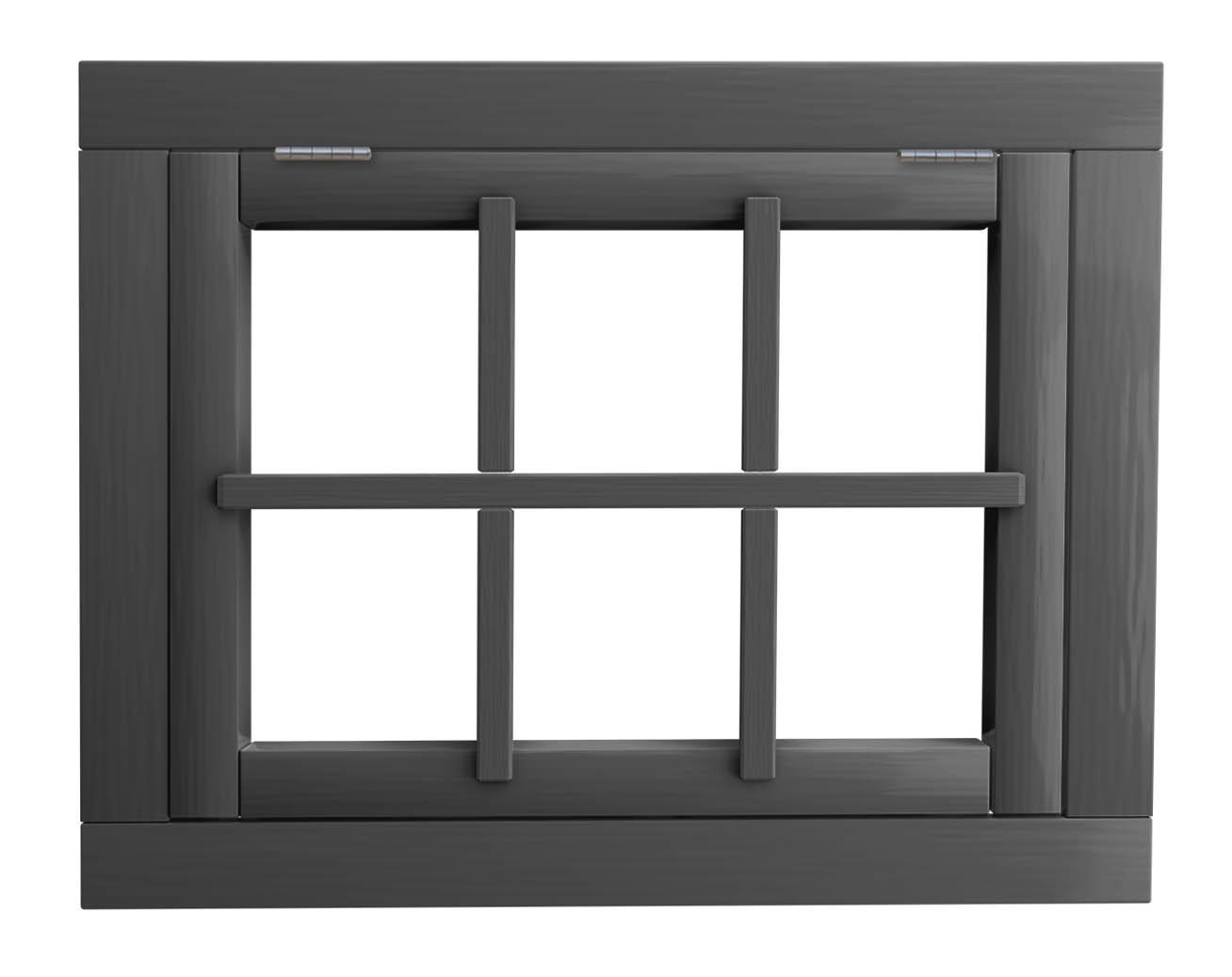 Vuren 6-ruits uitzetraam, 89,9 x 70,3 cm, antraciet gespoten.