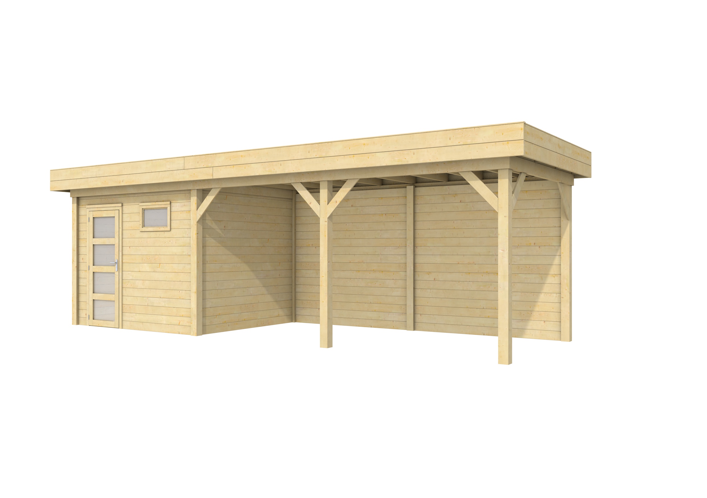 Vuren Topvision Bonte Kraai, 300 x 250 en luifel 500 cm, onbehandeld.