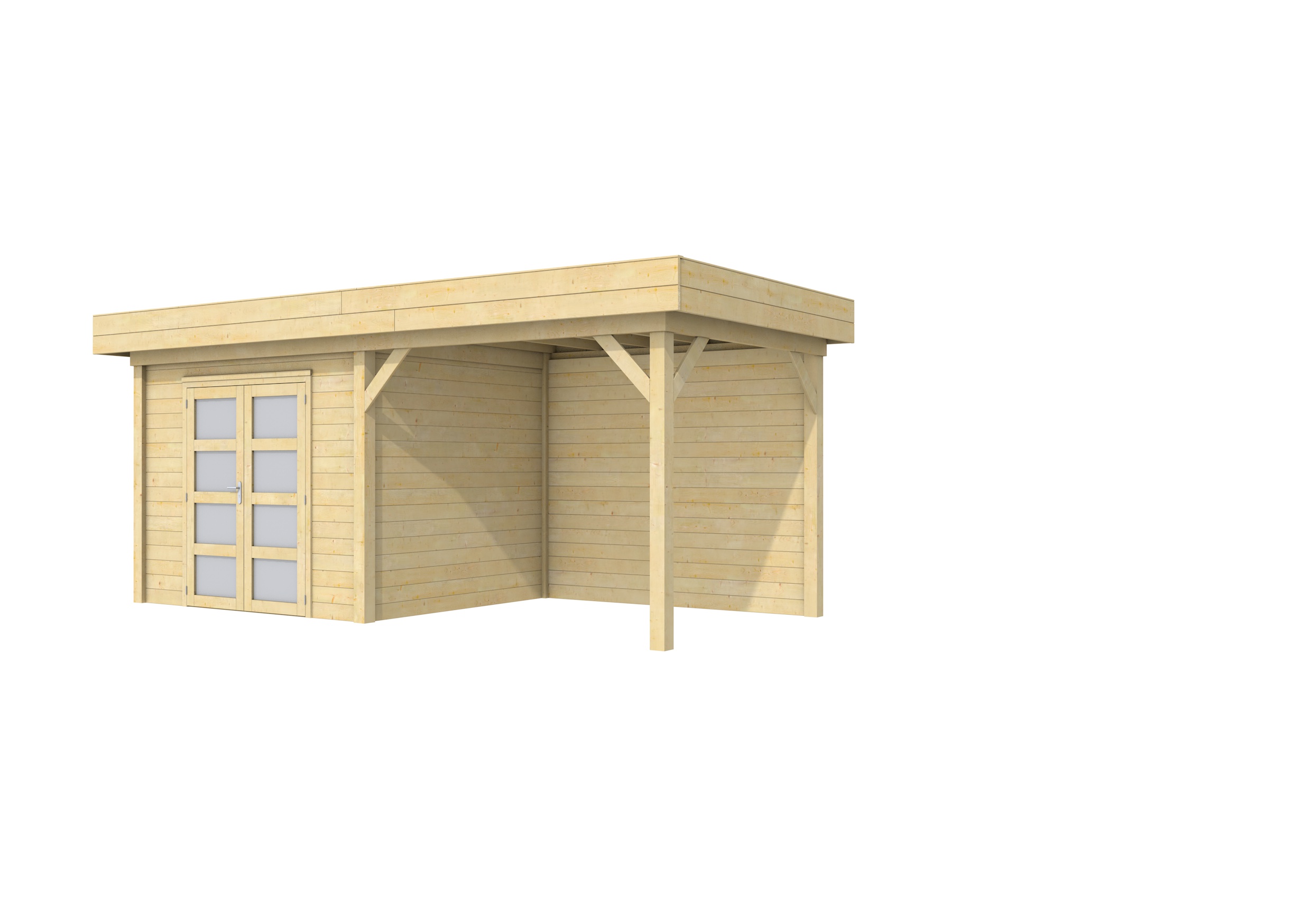 Vuren Topvision Bonte Specht, 300 x 250 en luifel 300 cm, onbehandeld.