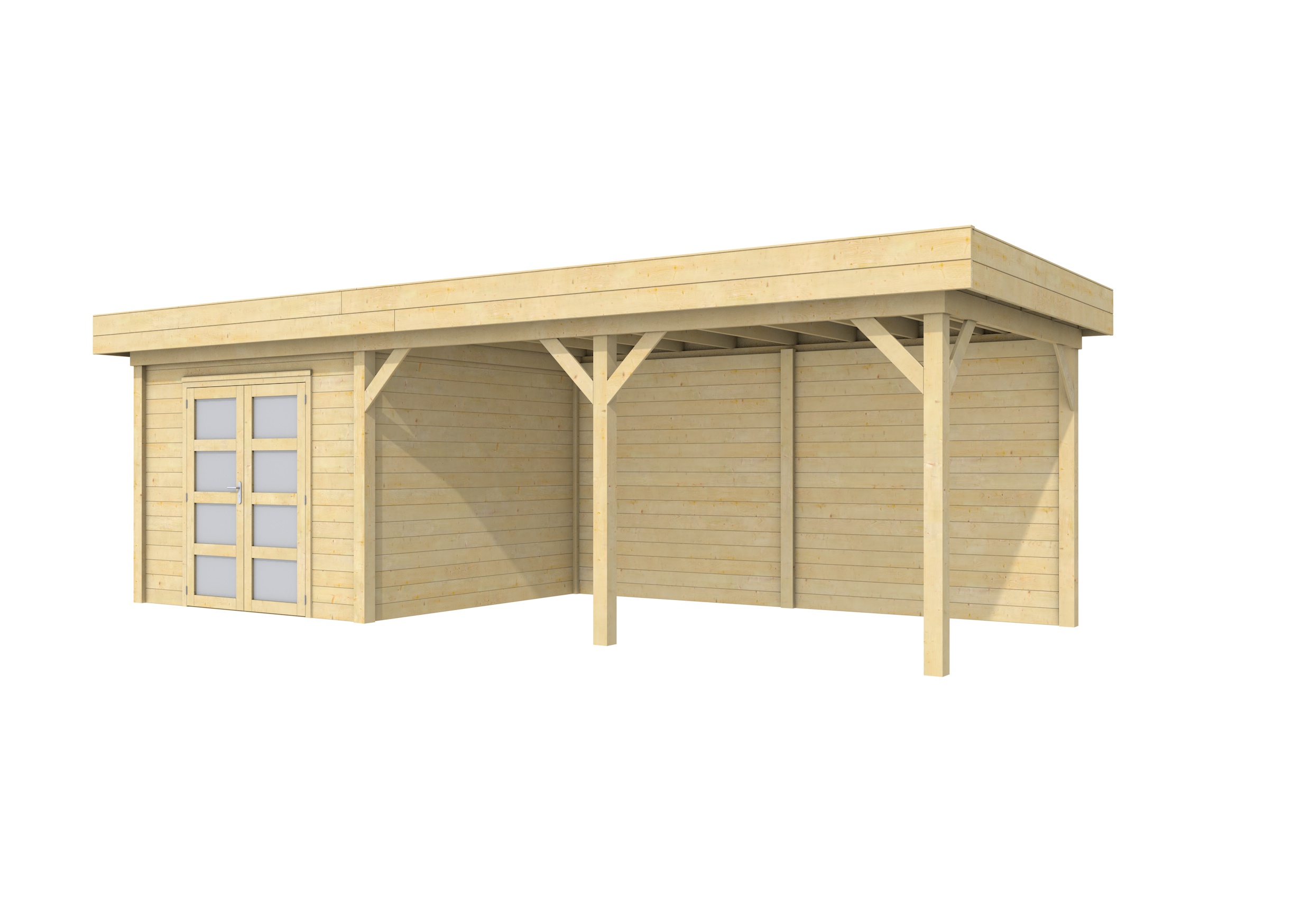 Vuren Topvision Bosuil, 300 x 300 en luifel 500 cm, onbehandeld.