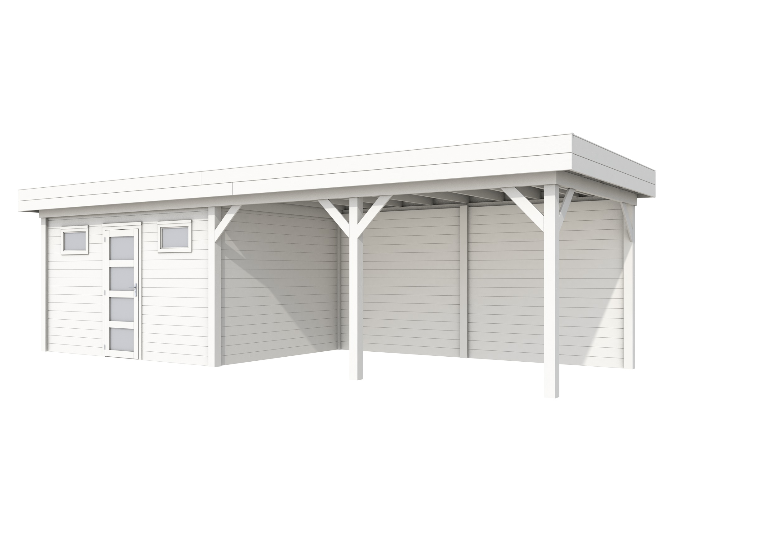 Vuren Topvision Kievit, 400 x 300 en luifel 500 cm, wit gespoten.