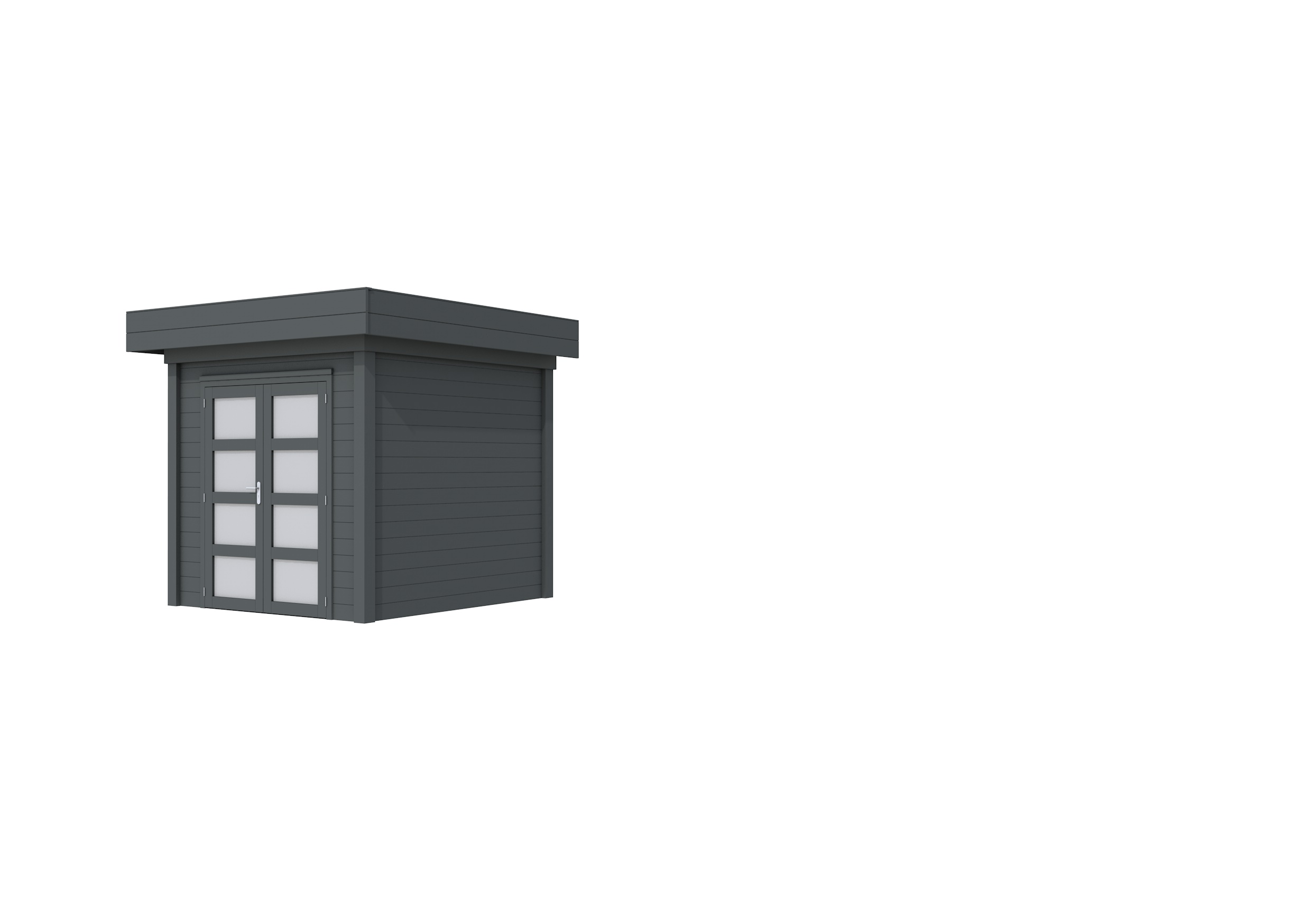 Vuren Topvision Kolibri, 250 x 250 cm, antraciet gespoten.