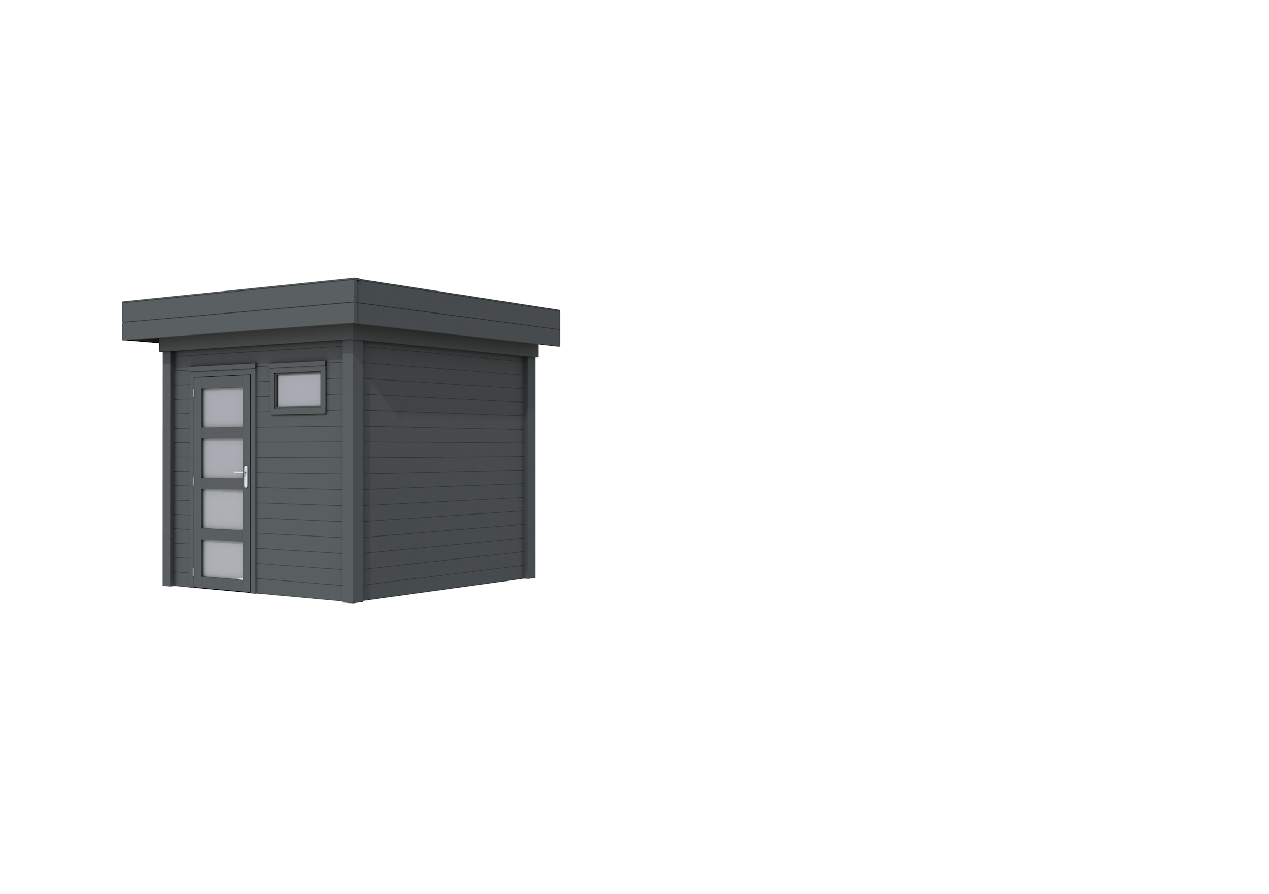 Vuren Topvision Kuifmees, 250 x 250 cm, antraciet gespoten.