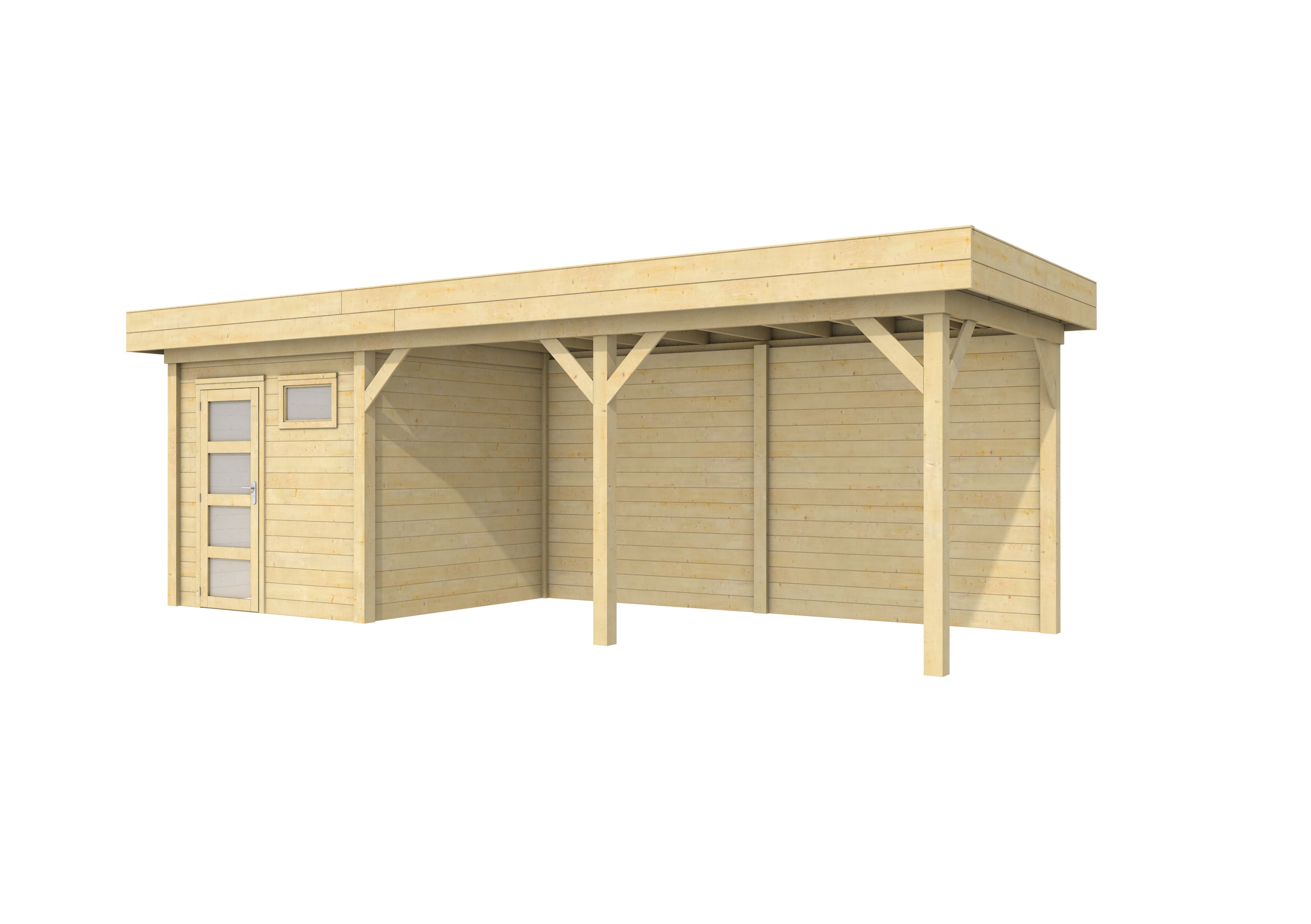 Vuren Topvision Kuifmees, 250 x 250 en luifel 500 cm, onbehandeld.