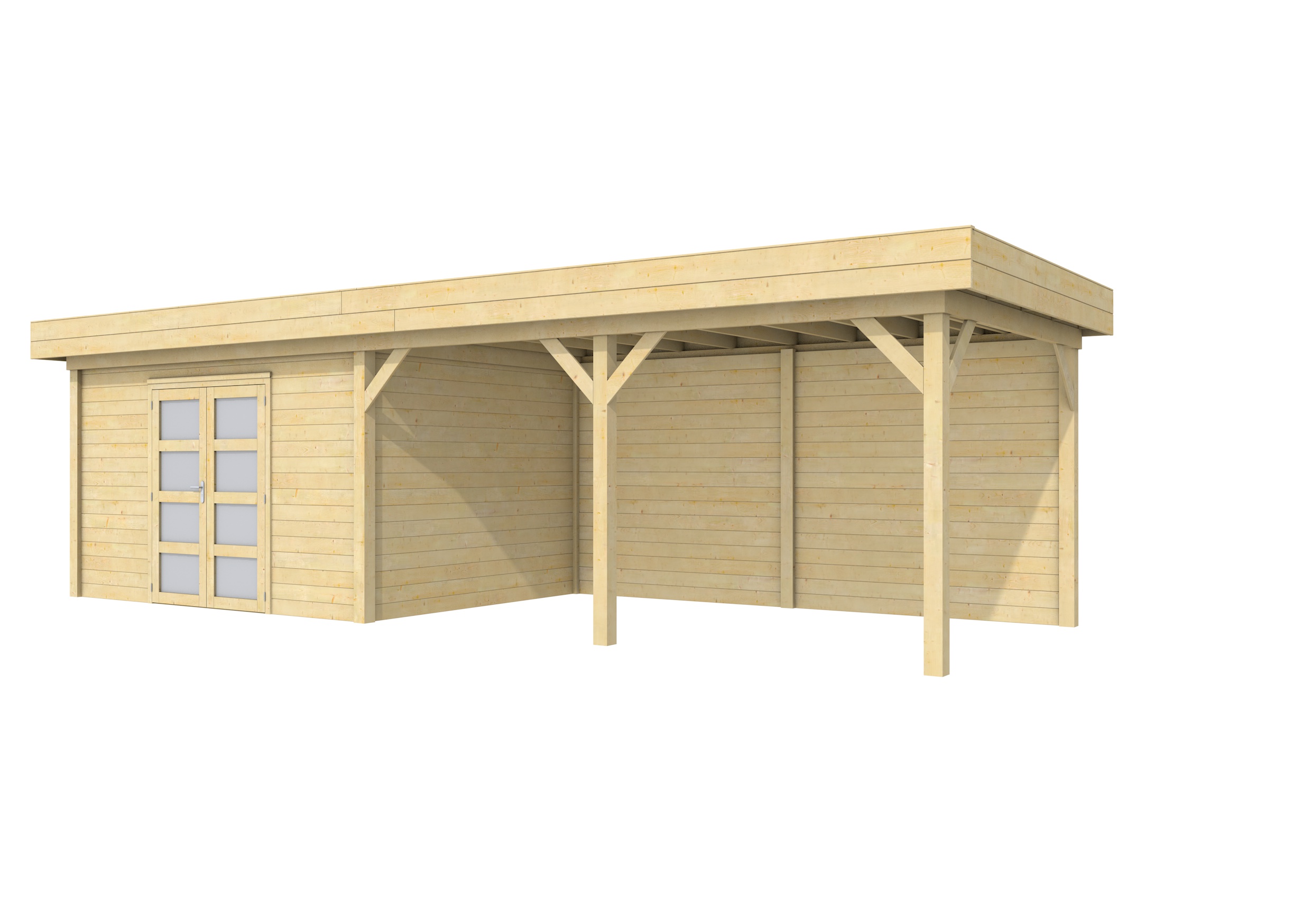 Vuren Topvision Parelhoen, 400 x 300 en luifel 500 cm, onbehandeld.