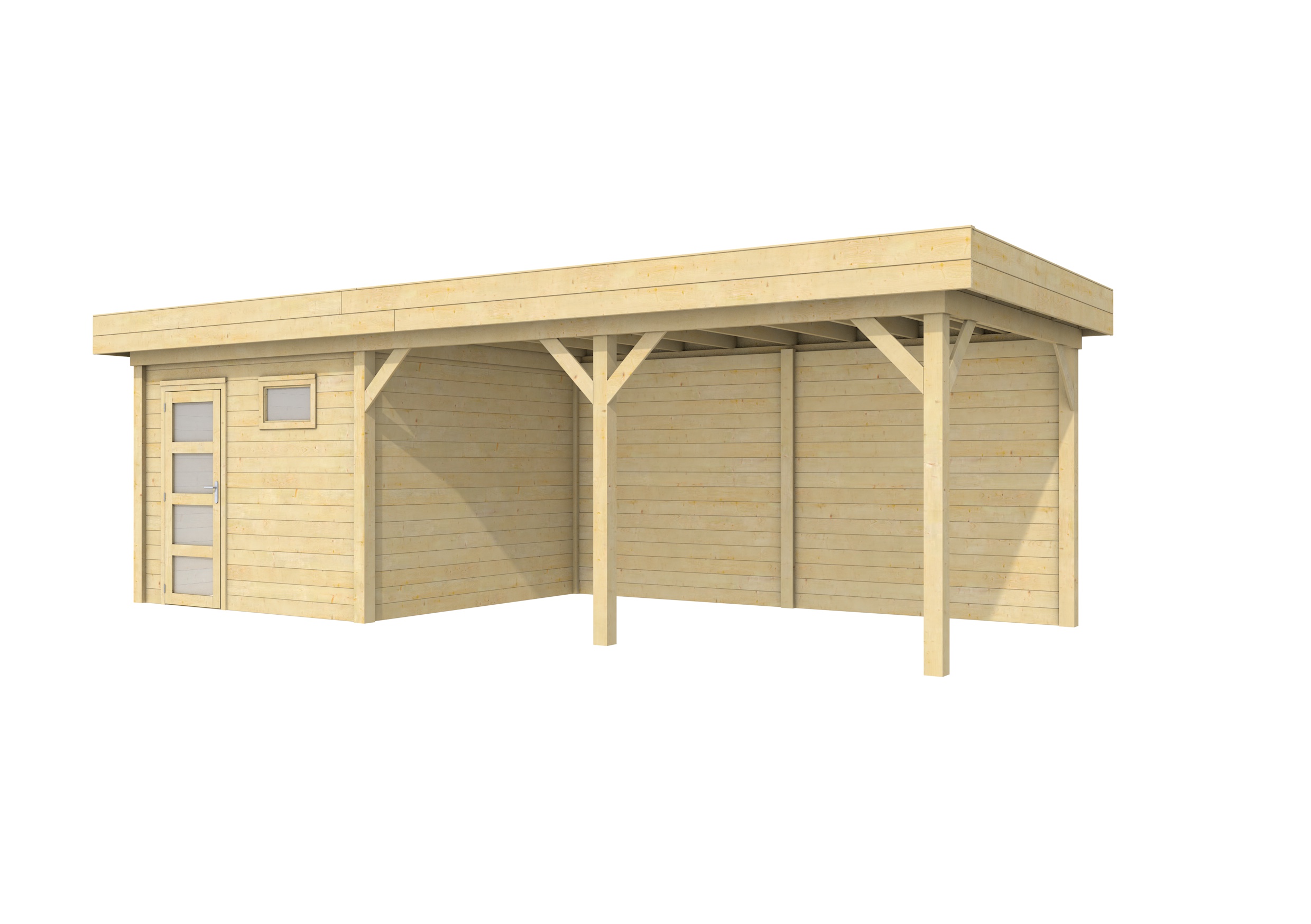 Vuren Topvision Tapuit, 300 x 300 en luifel 500 cm, onbehandeld.