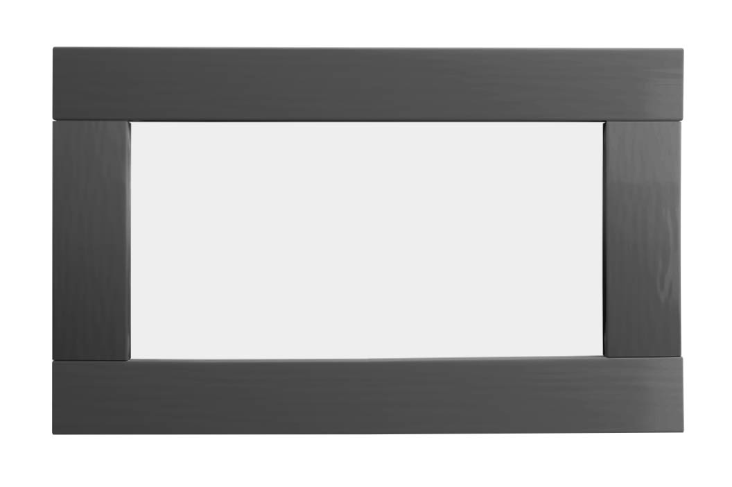 Vuren vast raam met melkglas, 71,2 x 43,8 cm, antraciet gespoten.